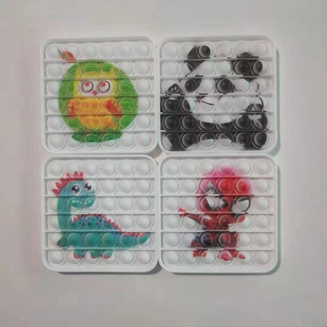 Square Pure Color Push Pop Bubble Fidget Sensory Toy 3