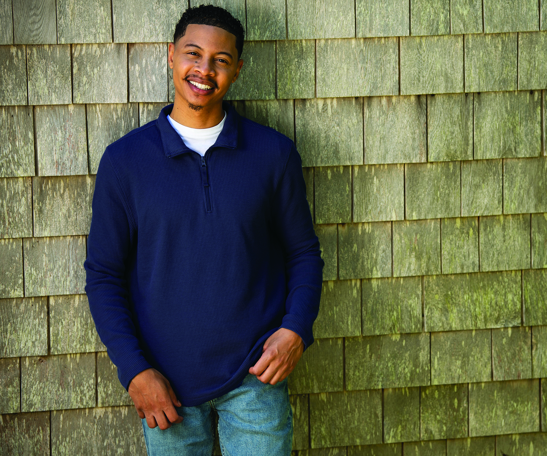 Men's Lightweight Waffle Quarter Zip Pullover 33