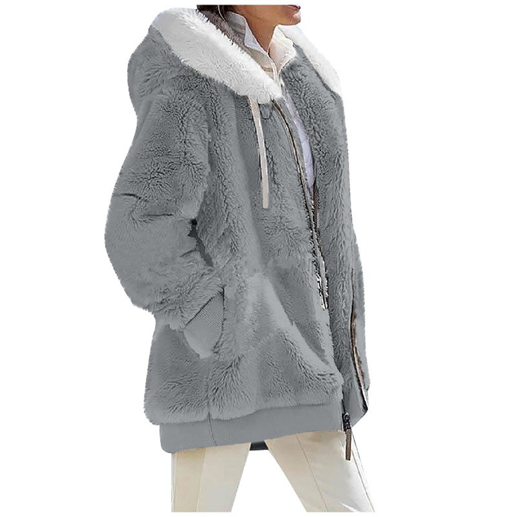 Womens Fuzzy Fleece Jacket 9