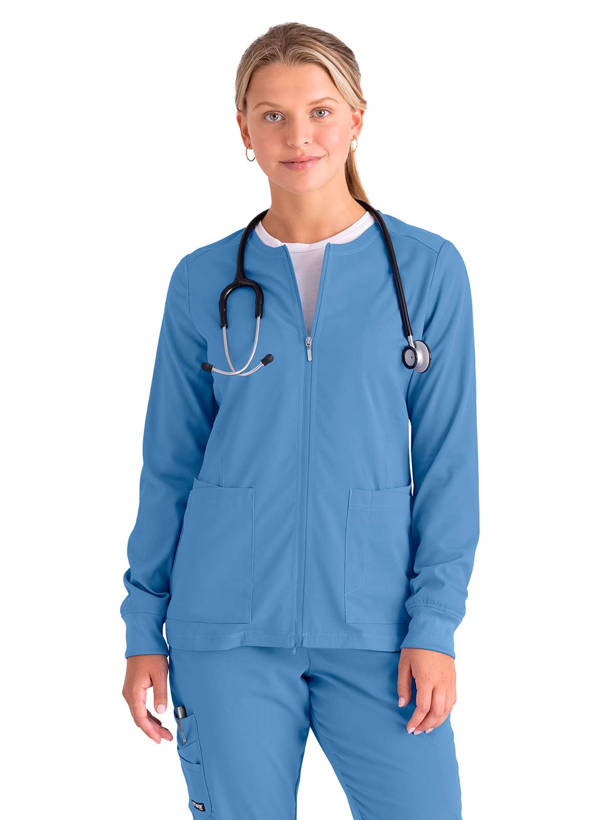 Grey's Anatomy Spandex Stretch - Women's Five-Pocket Gianna Warm-Up Scrub Jacket 3