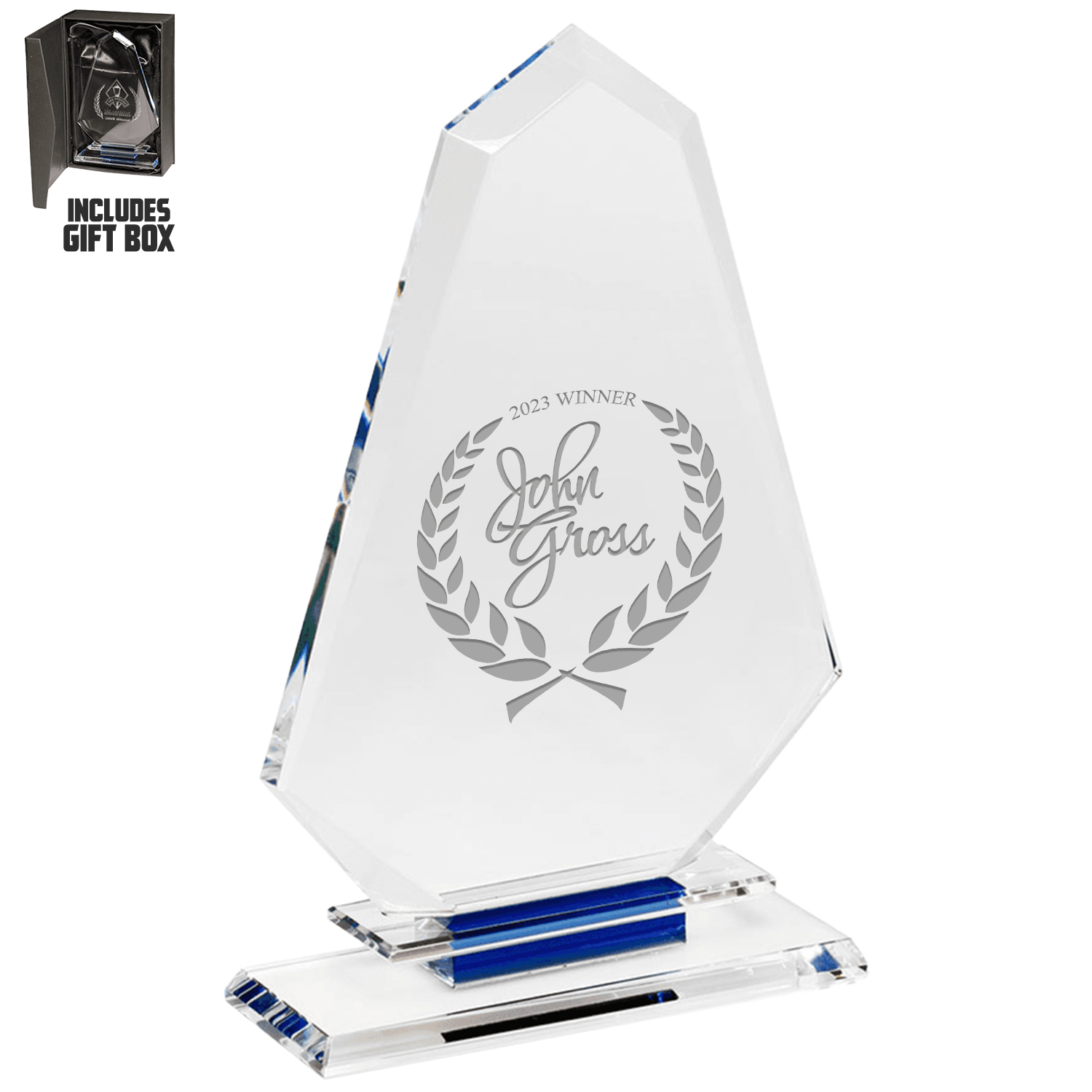 Blue Accent Crystal Glass Awards 2