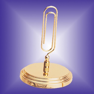BRASS JUMBO MEMO CLIP HOLDER W/ OVAL BASE 2