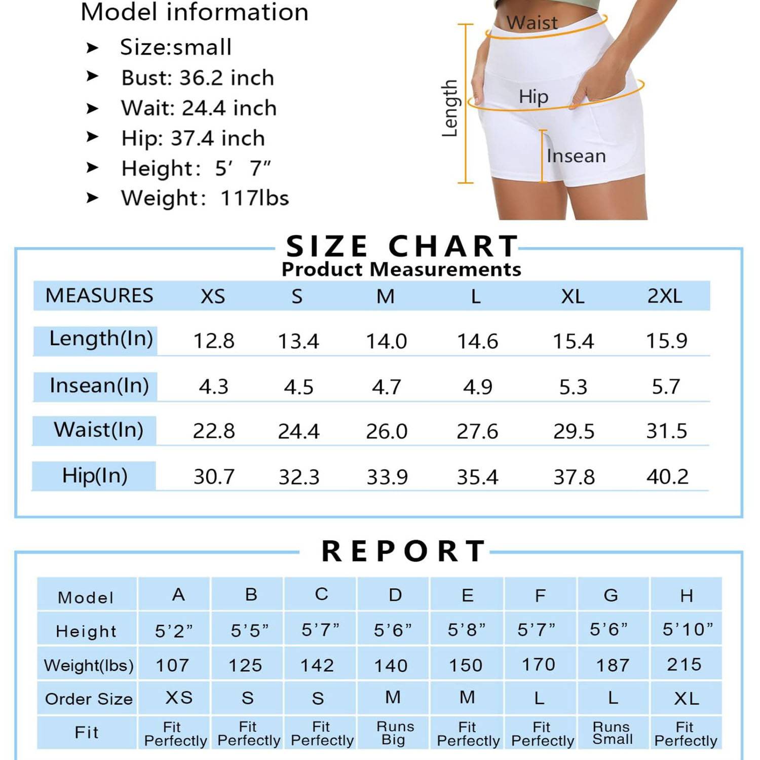 High Waist Breathable Polyester Workout Shorts w/ Pockets 15