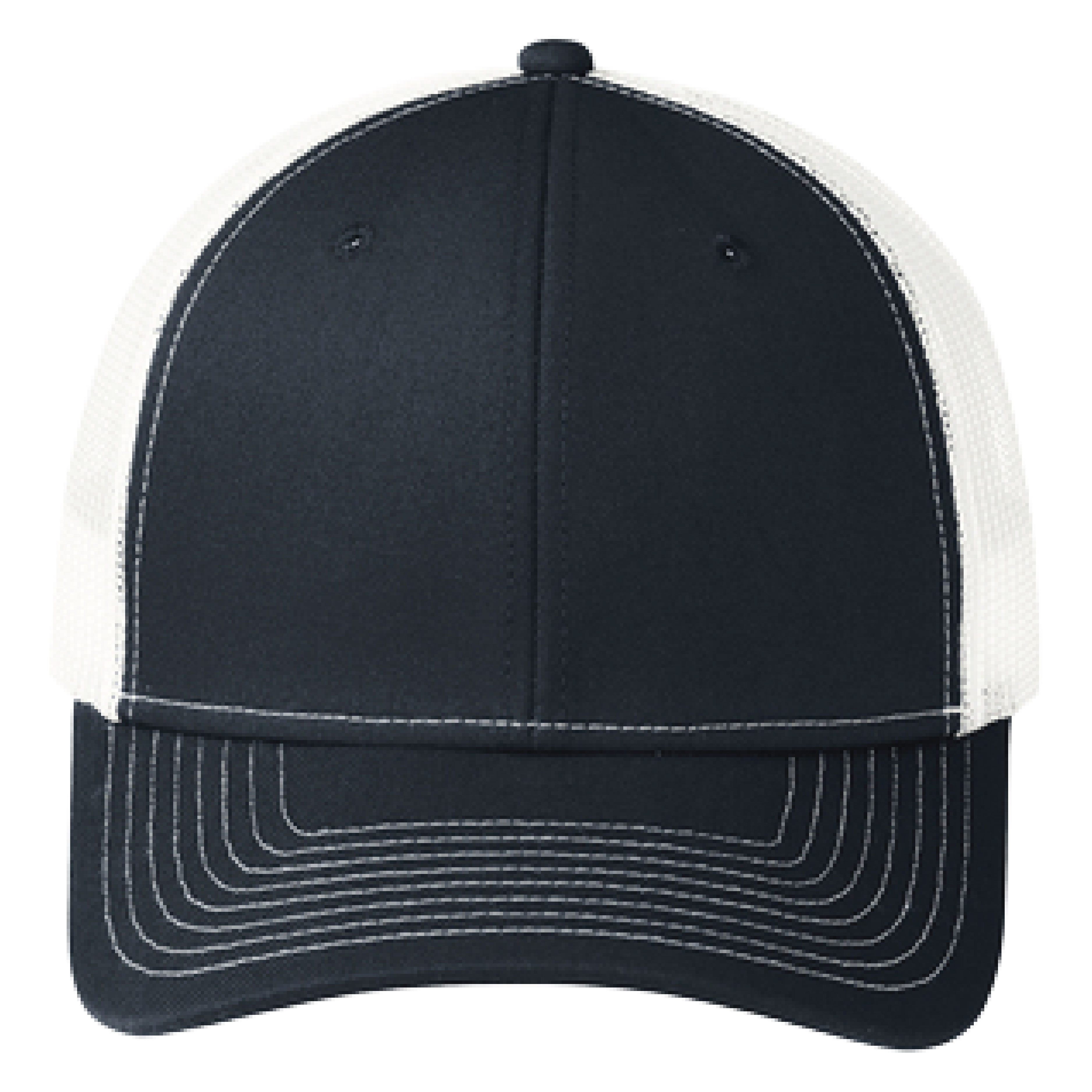 Port Authority C402 6-Panel Snapback Trucker Hat w/Leatherette Adhesive Patches or Embroidery 114