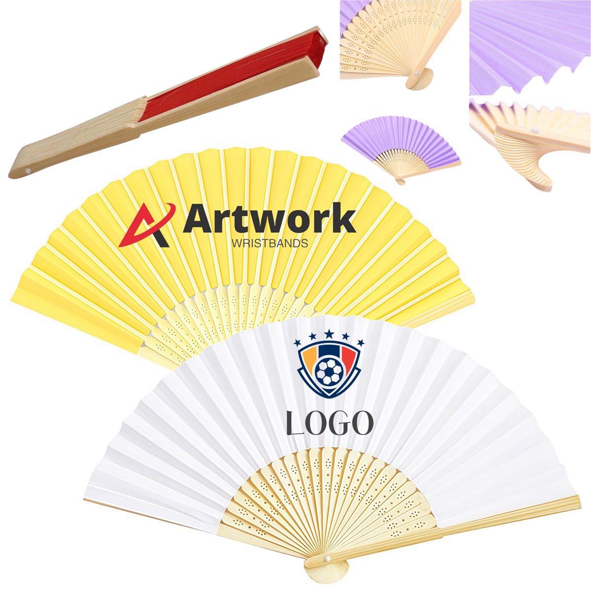 Vintage Folding Wood Hand Fan 4