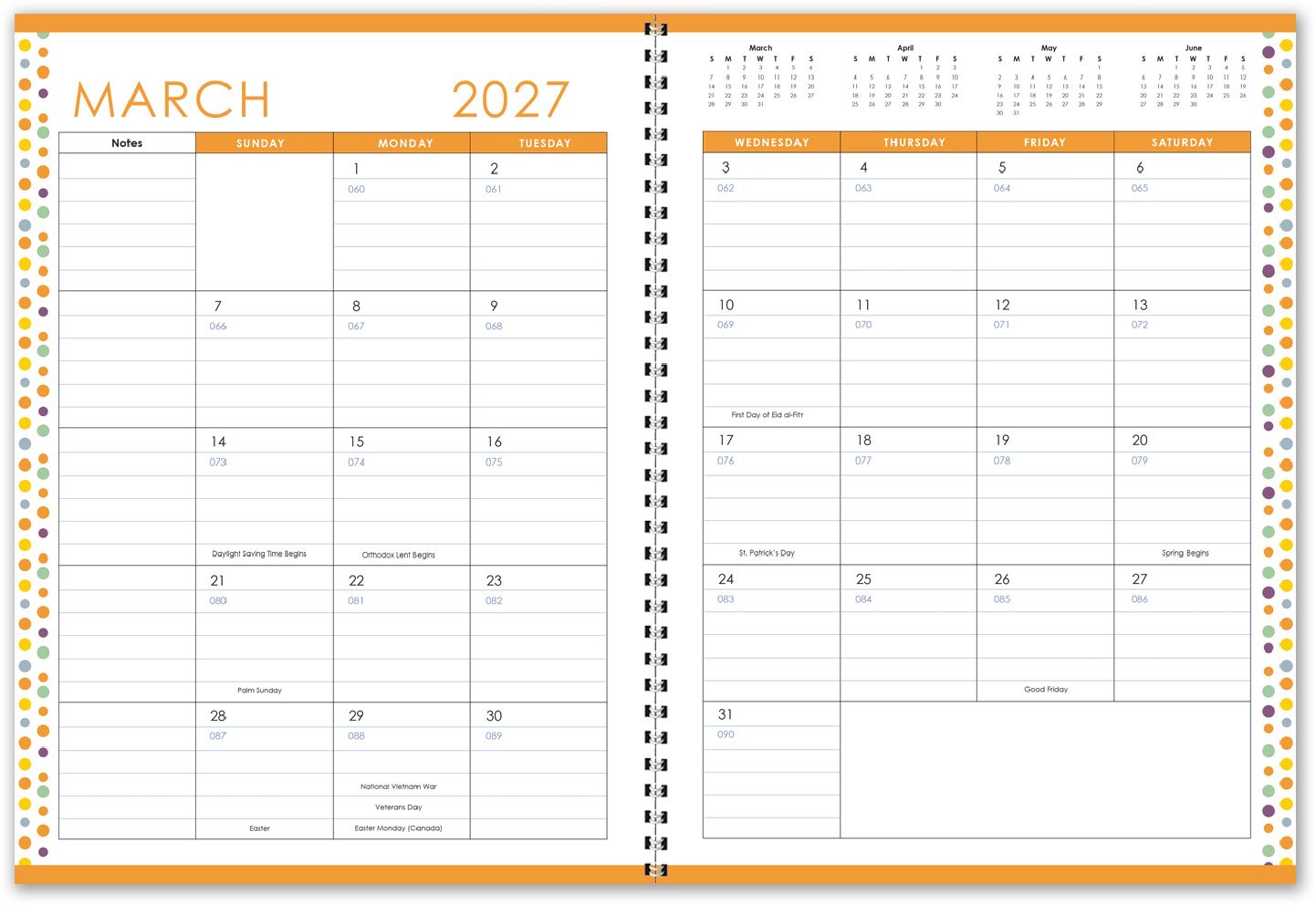 FULL COLOR ACADEMIC 7X10 PLANNER COLORED INSERT 2
