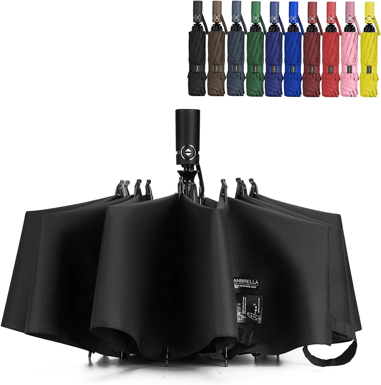 Automatic Compact Folding Reverse Umbrella 8