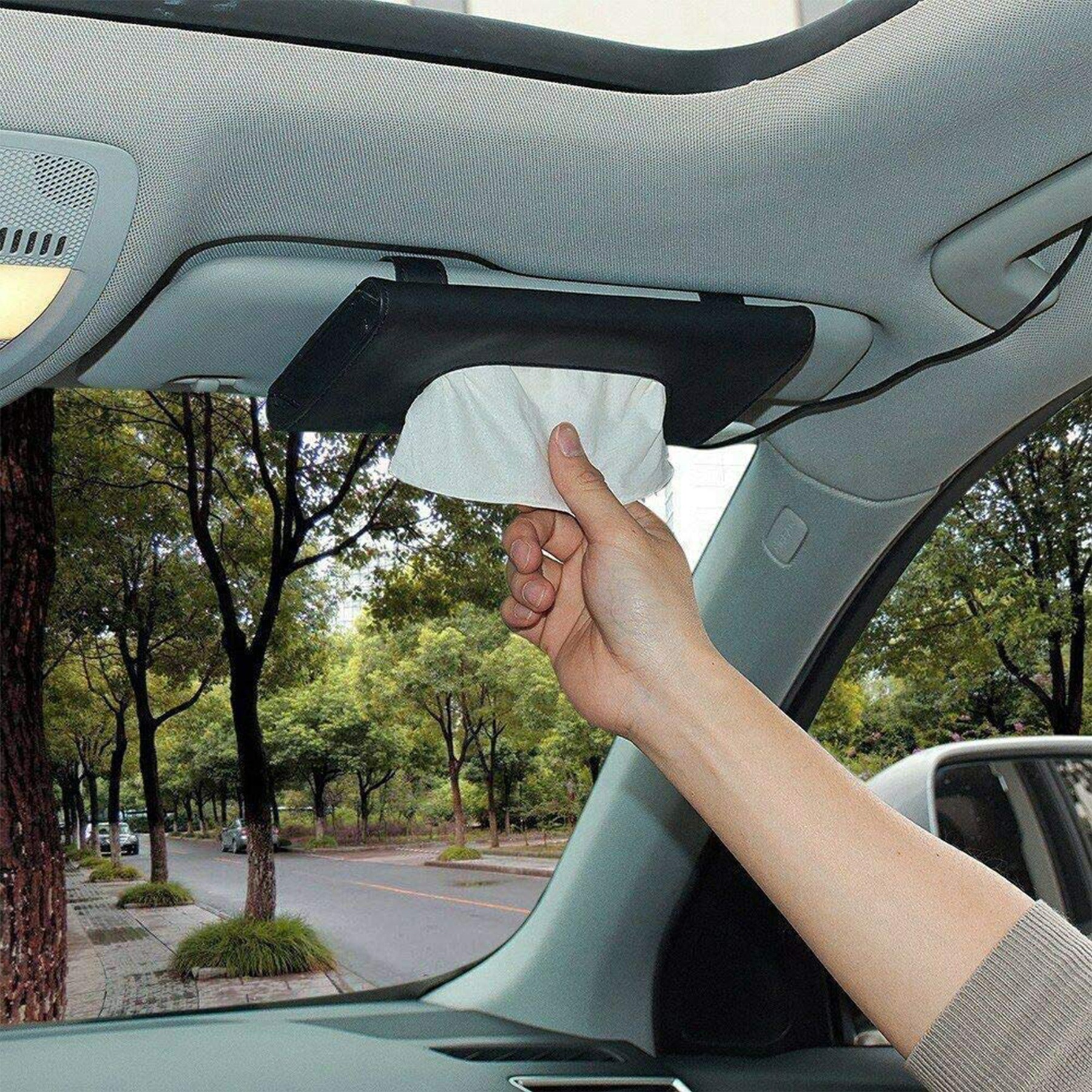 Pu Leather Backseat Car Tissue Case Holder 3