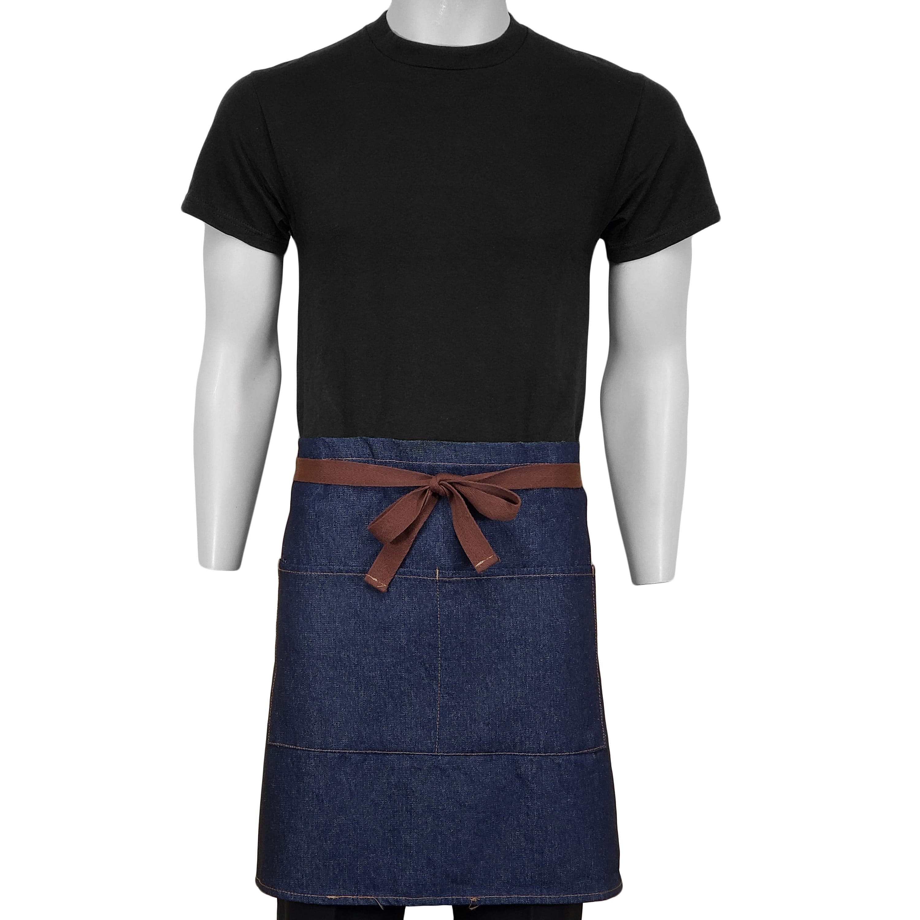 28 in. x 19 in. Denim Half Bistro Apron with Pockets (BLANK) 4
