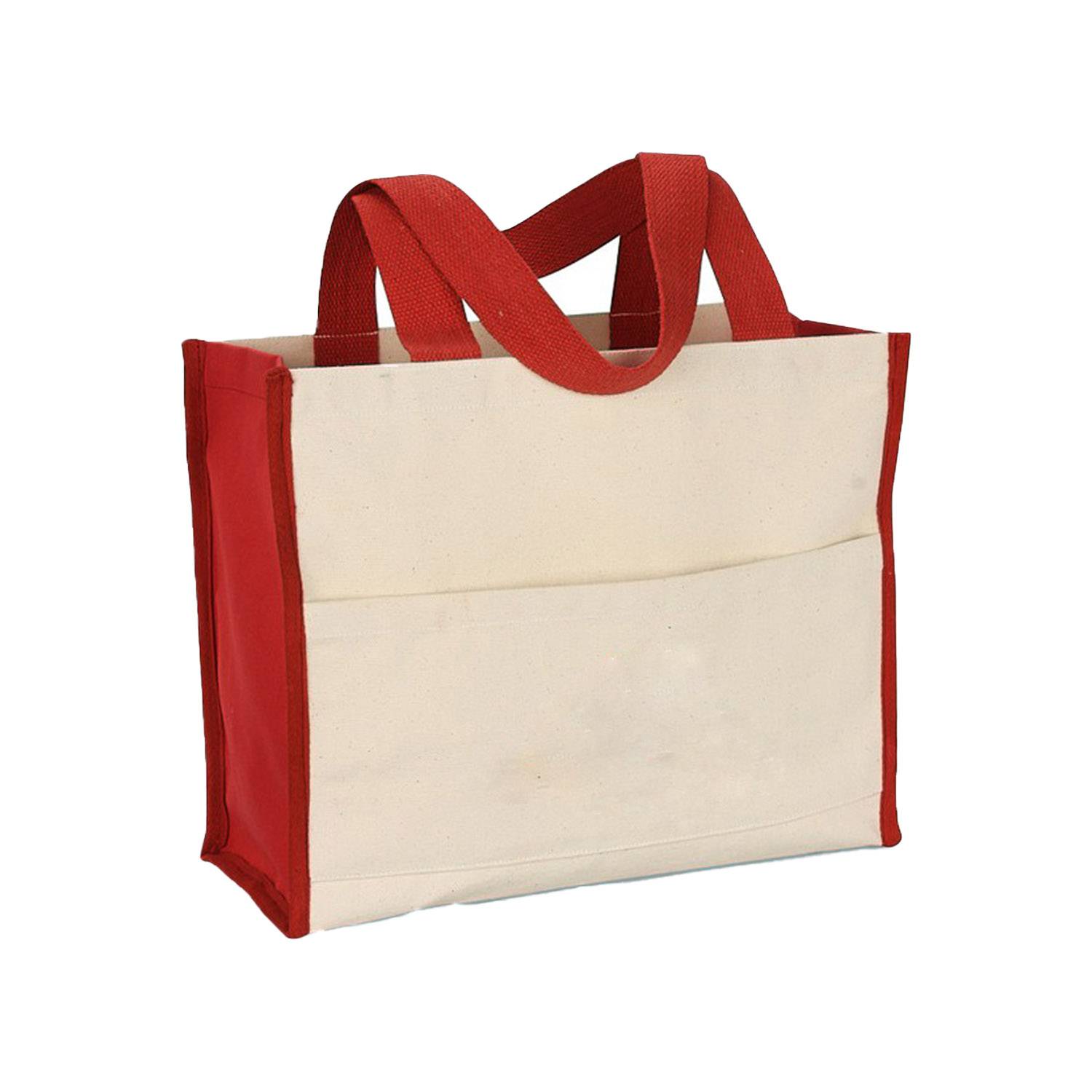 Cotton canvas grocery tote bag, custom tote bag with logo imprint 3