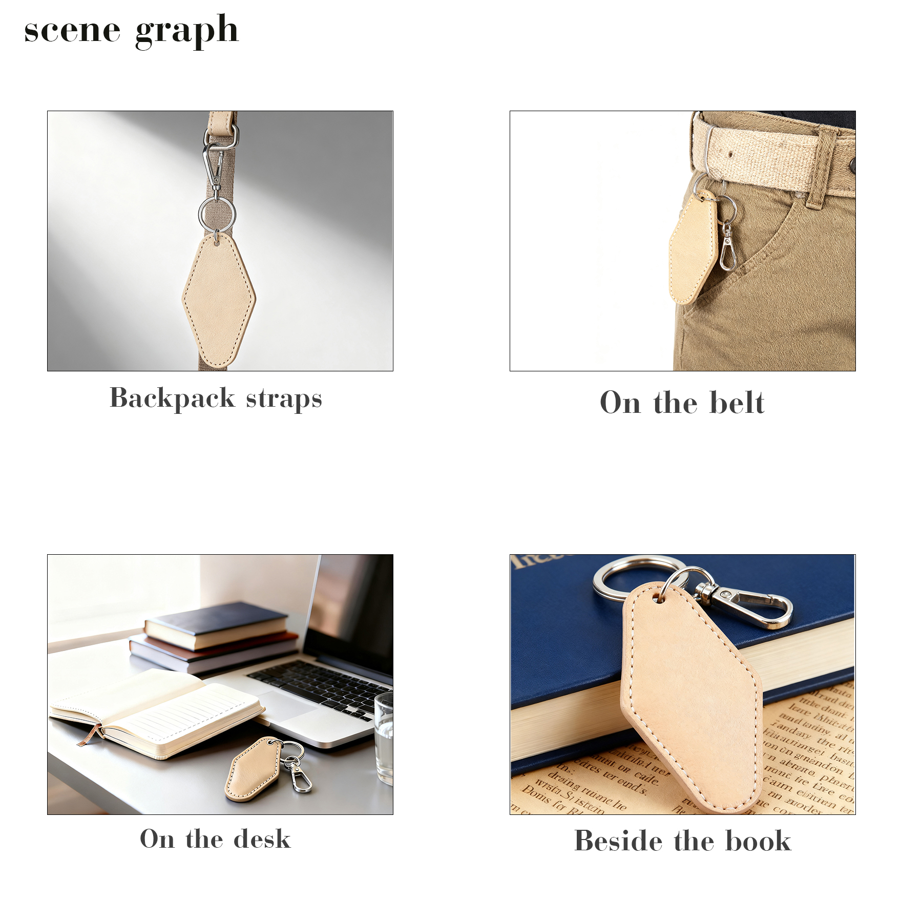 Custom Diamond-Shaped Leather Keychain 5