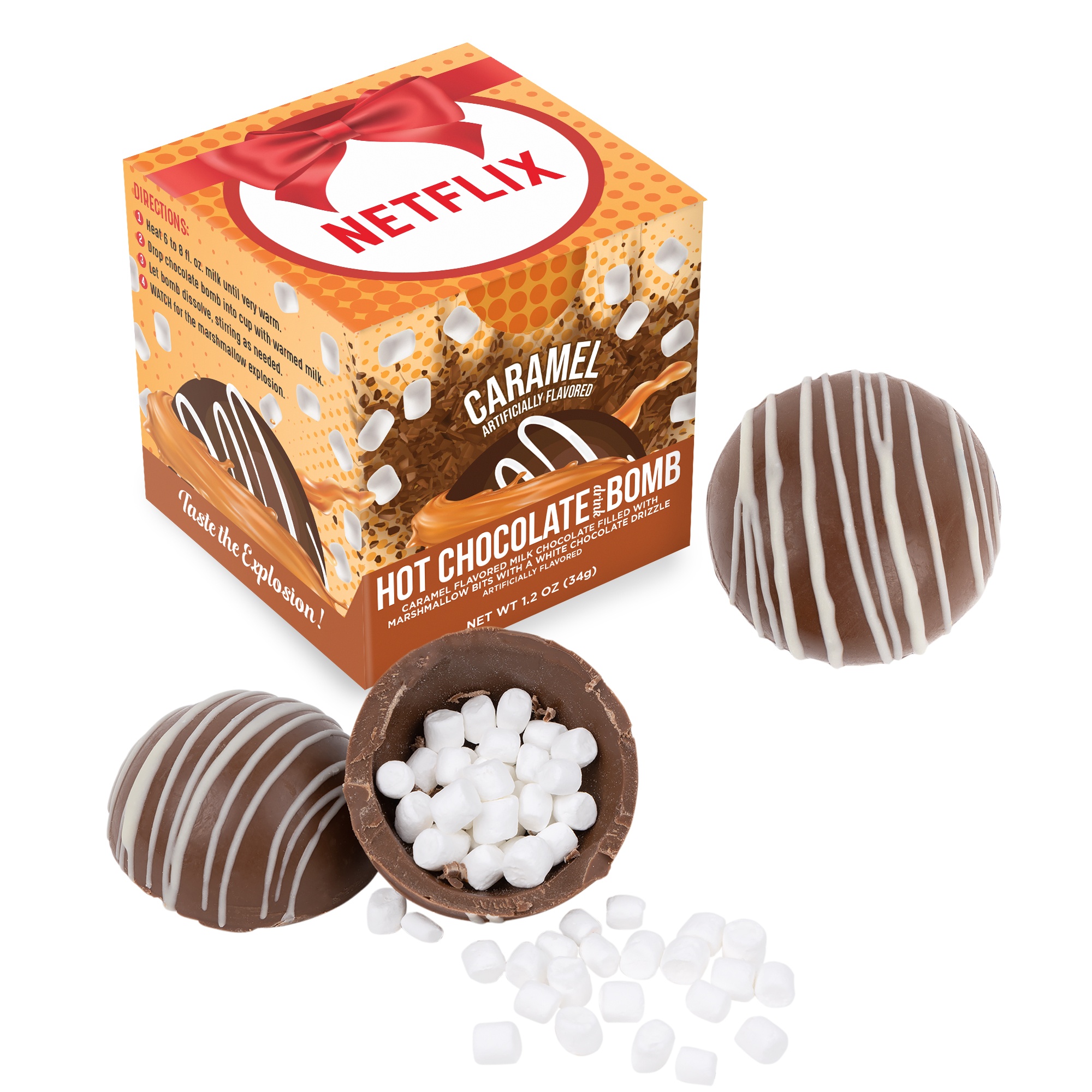 Hot Chocolate Bomb Caramel Flavor in Full Color Box 1
