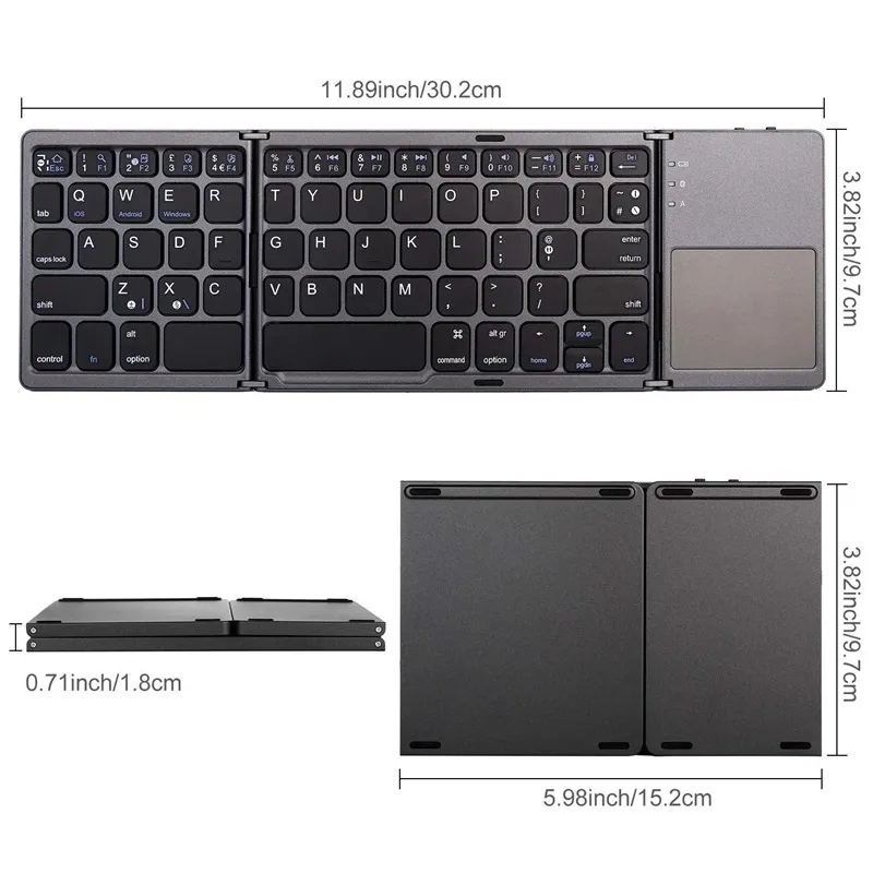 Foldable Keyboard with Touchpad 3