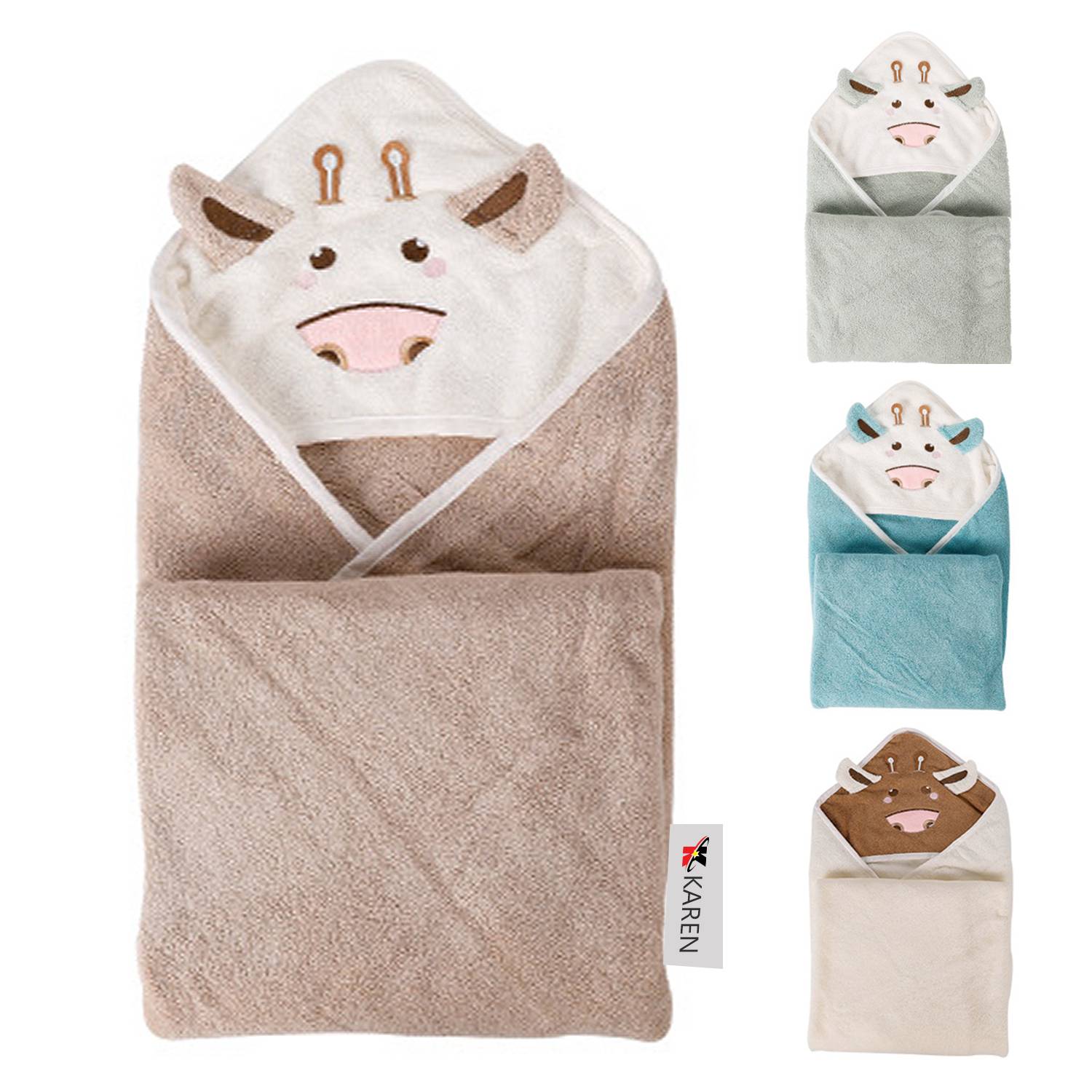 Baby Cotton Animal Face Hooded Towel 6