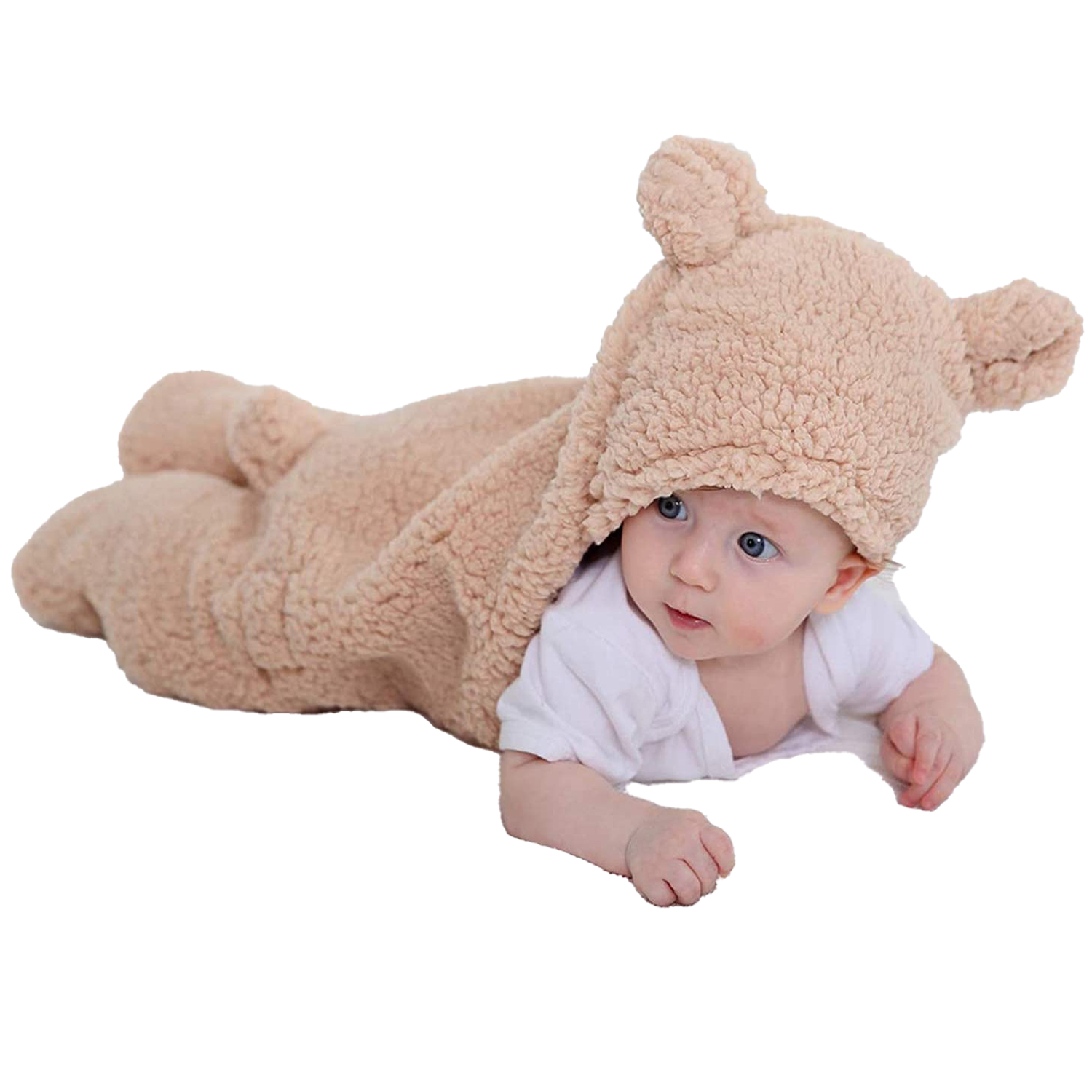 Super Soft Newborn Sleeping Bag with Plush Blanket Wrap 8