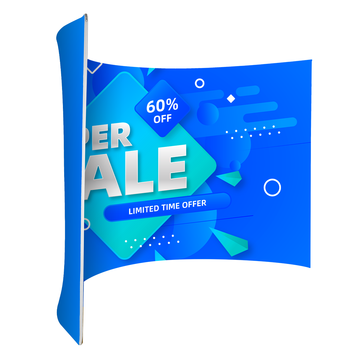 8ft C-Shaped Display Wall - Fabric Only - 2 Side Imprint 3