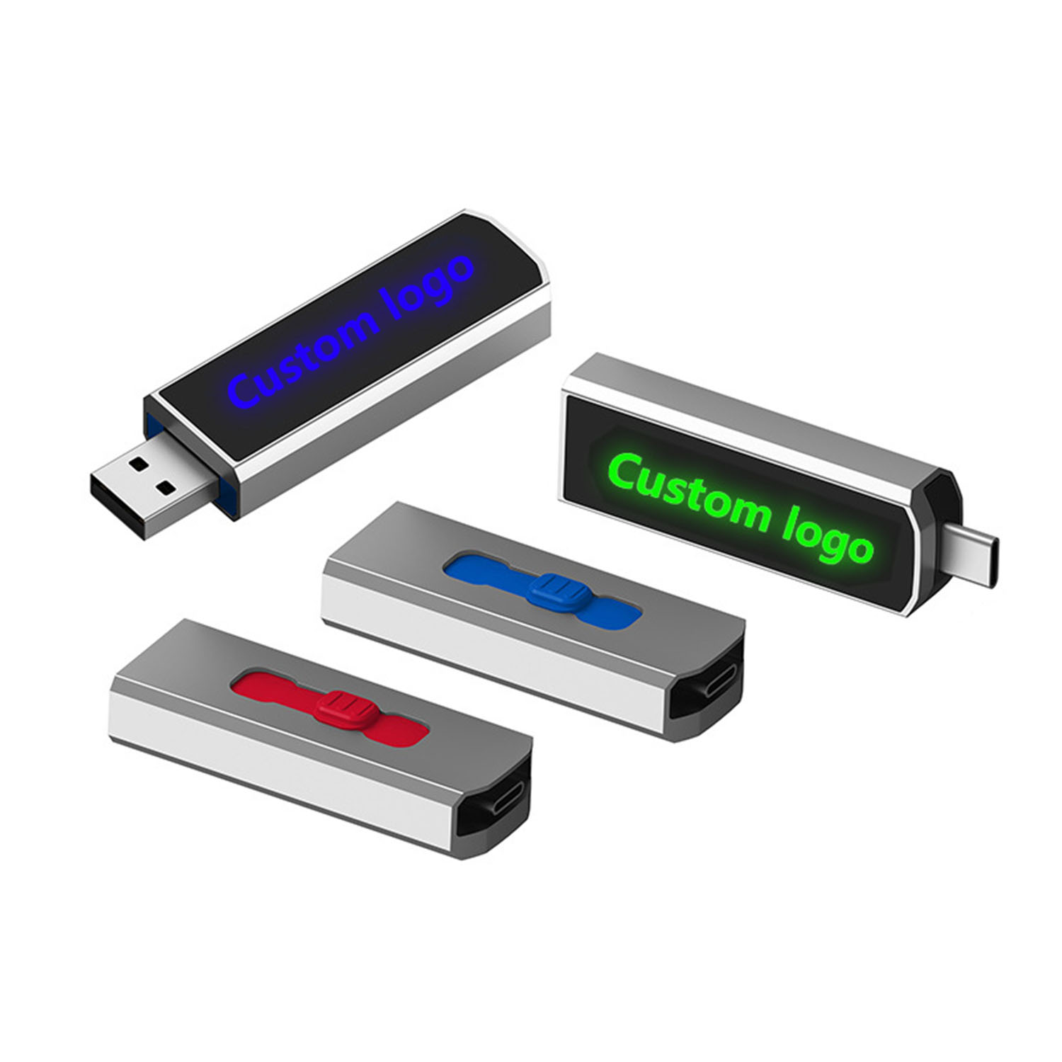 Light Up Dual USB Flash Drive with OTG USB-C 4
