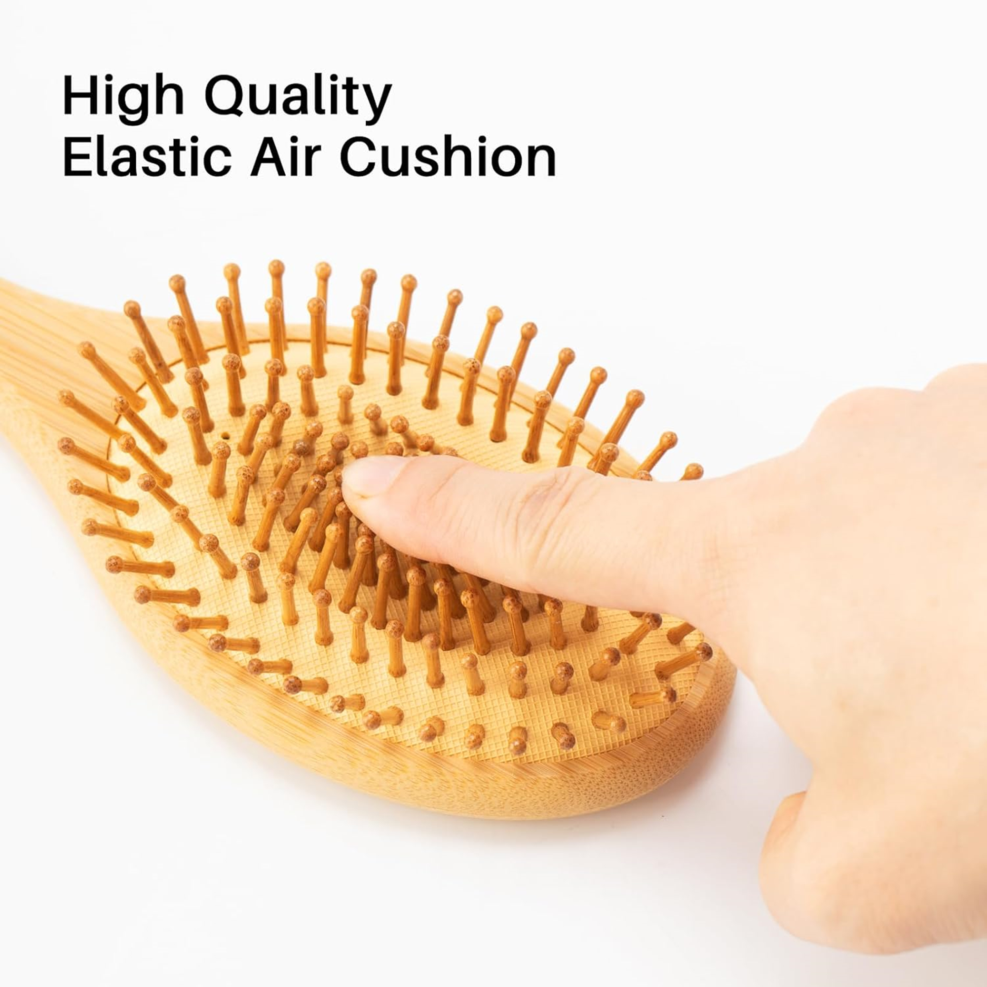 Oval Bamboo Paddle Hair Brush With Bamboo Bristles For Men Women 4