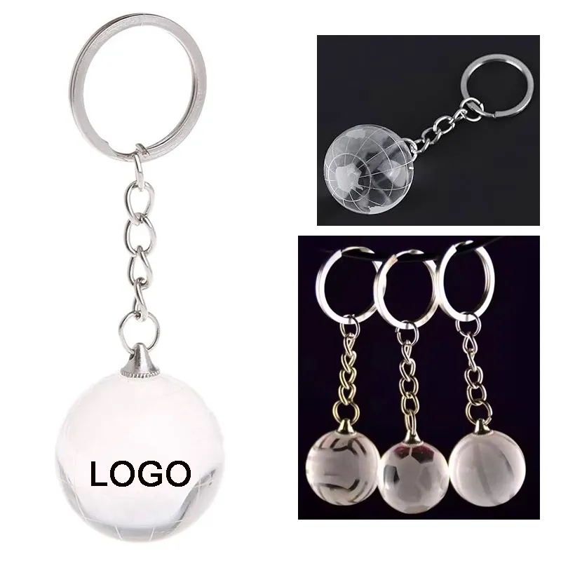 3D Crystal Globe KeyChain 4
