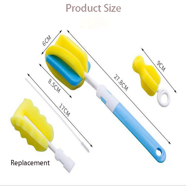 Sponge Cleaning Bottle Brush,4 Piece Set 2