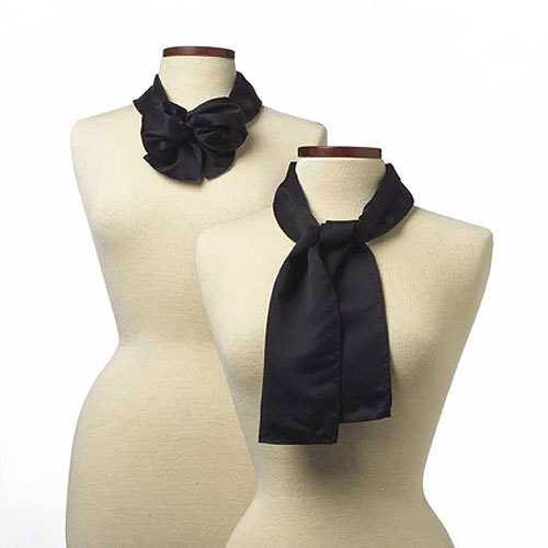 Black Polyester Satin Scarf - 8"x45" 2