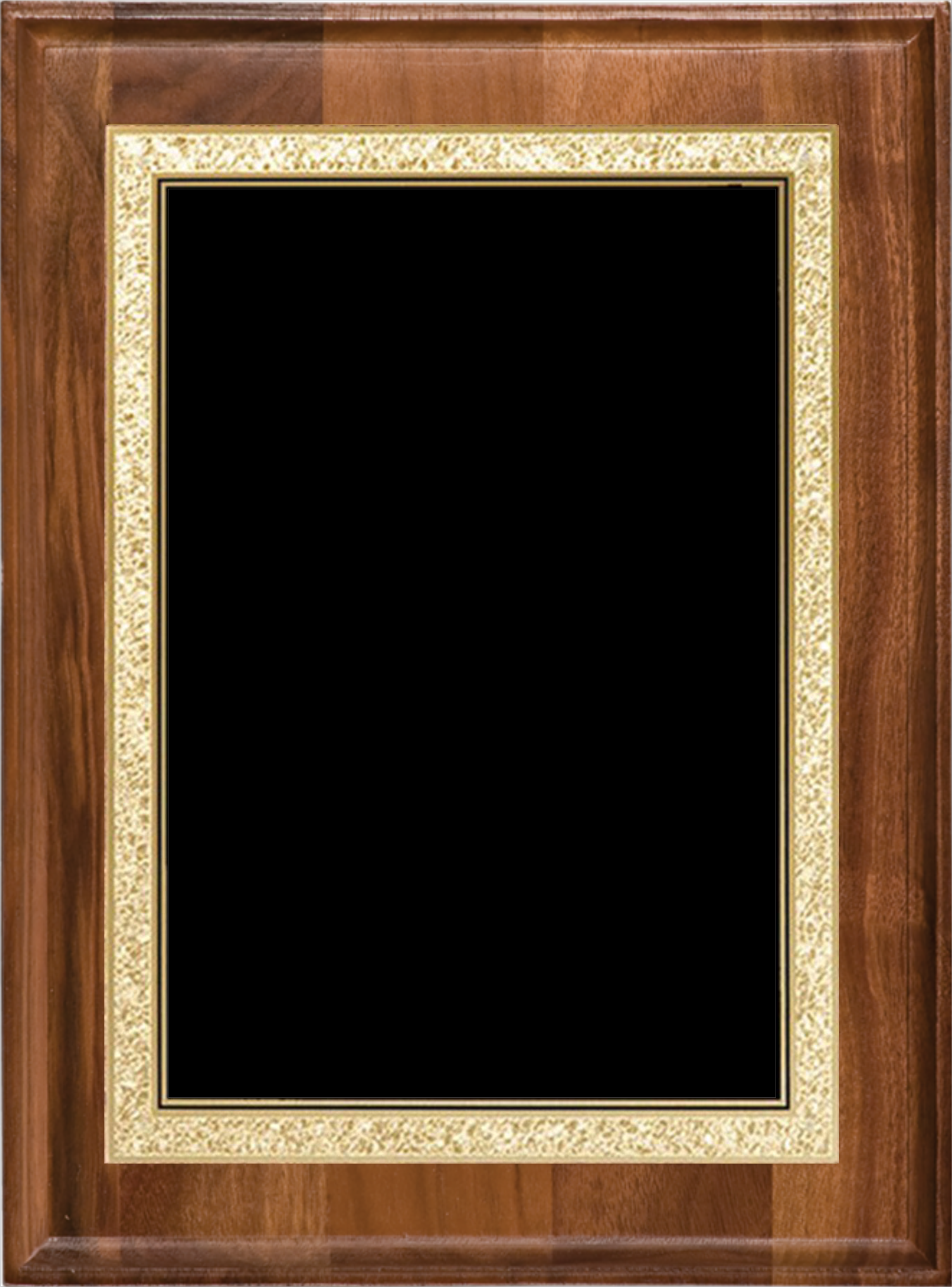Walnut Rectangle Plaque w/Black Brass Engraving Plate (7" x 9") 8