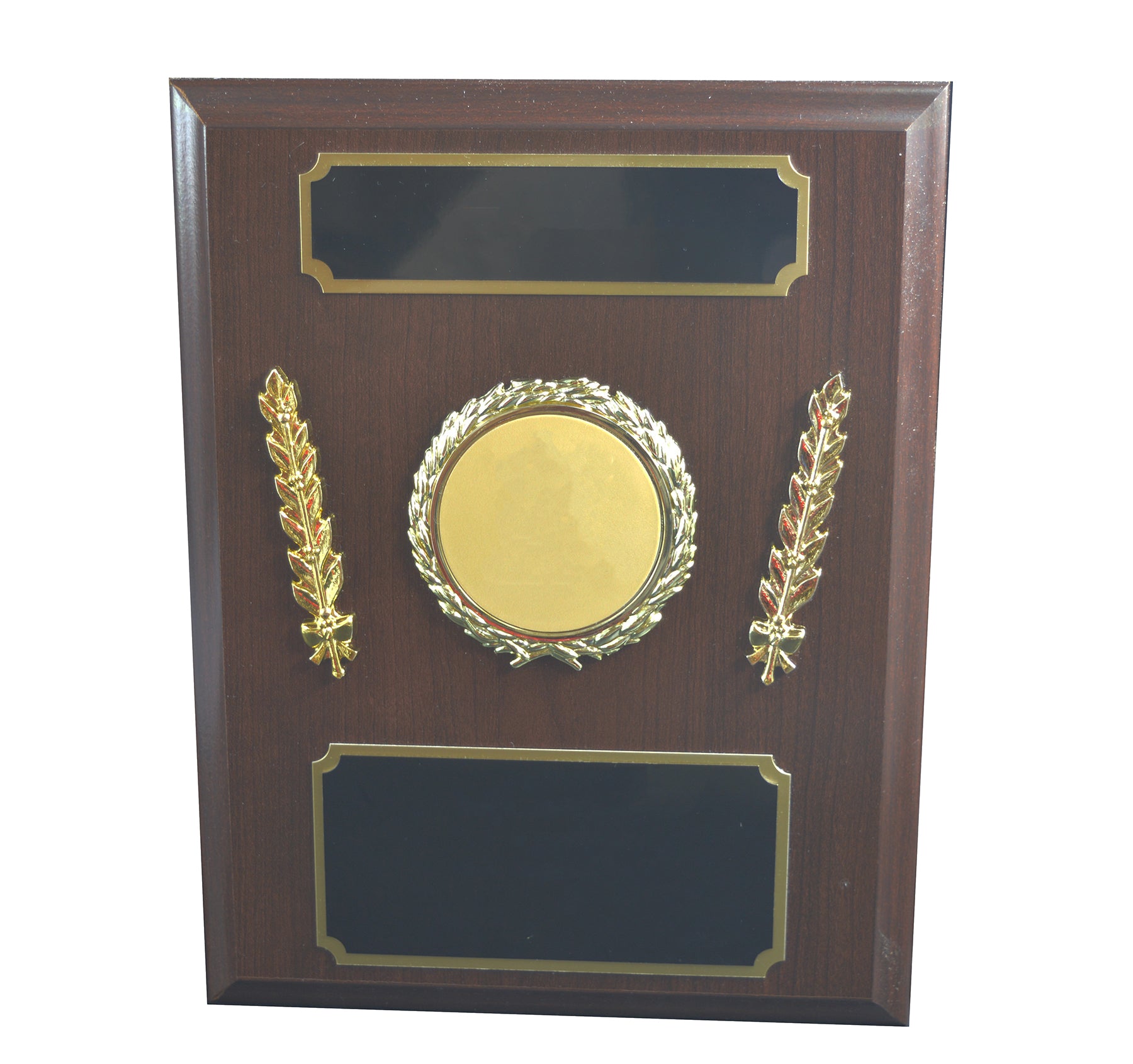 Simulated Walnut With Dual Plate, Wreath And Trim 1