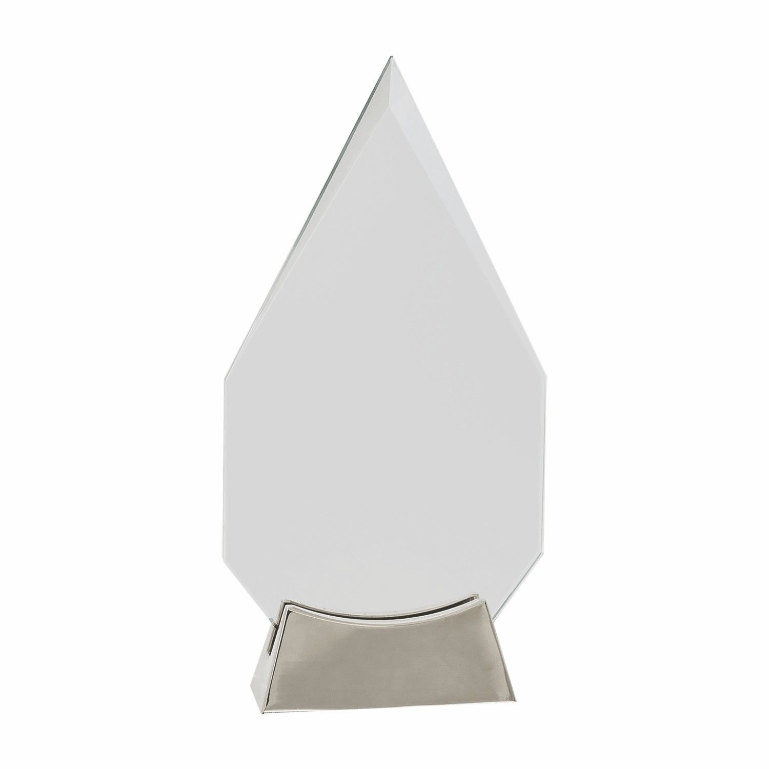 9 1/4" Clear Diamond Platinum Glass Award w/ Metal Base 3