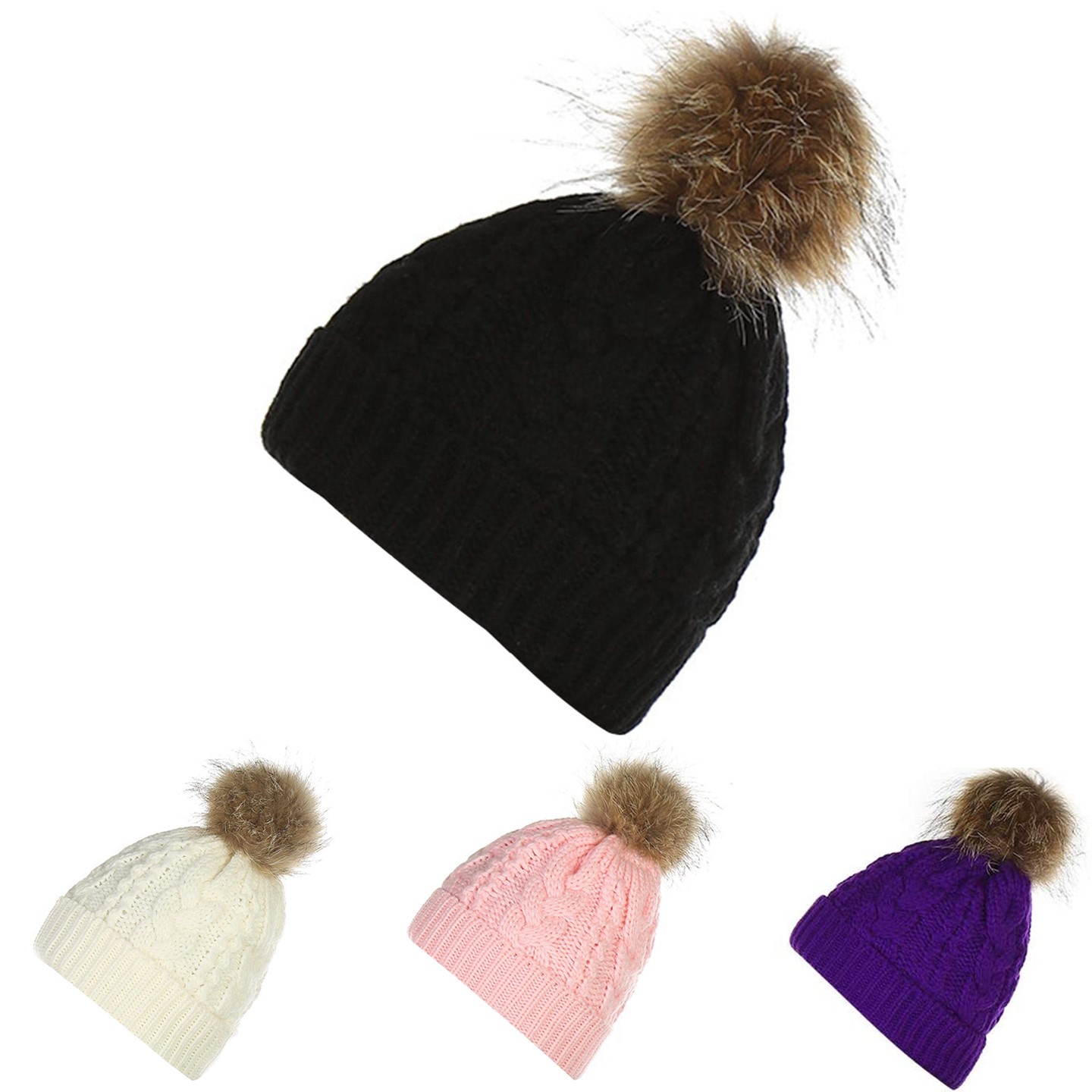 Jacquard Knitted Beanie with Pom-pom 2