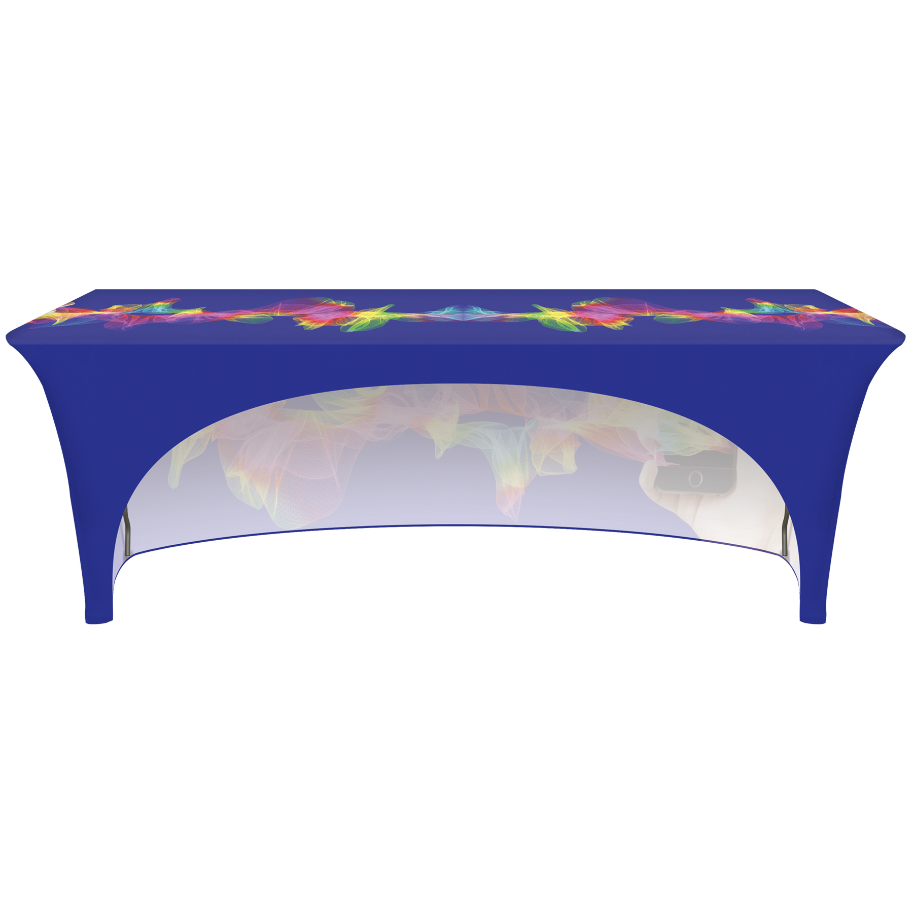 8' Customized Open Back Stretch Style Table Cover 13