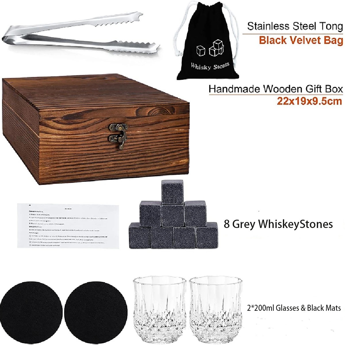 Whiskey Glasses Gift Set 8 Granite Rocks 2