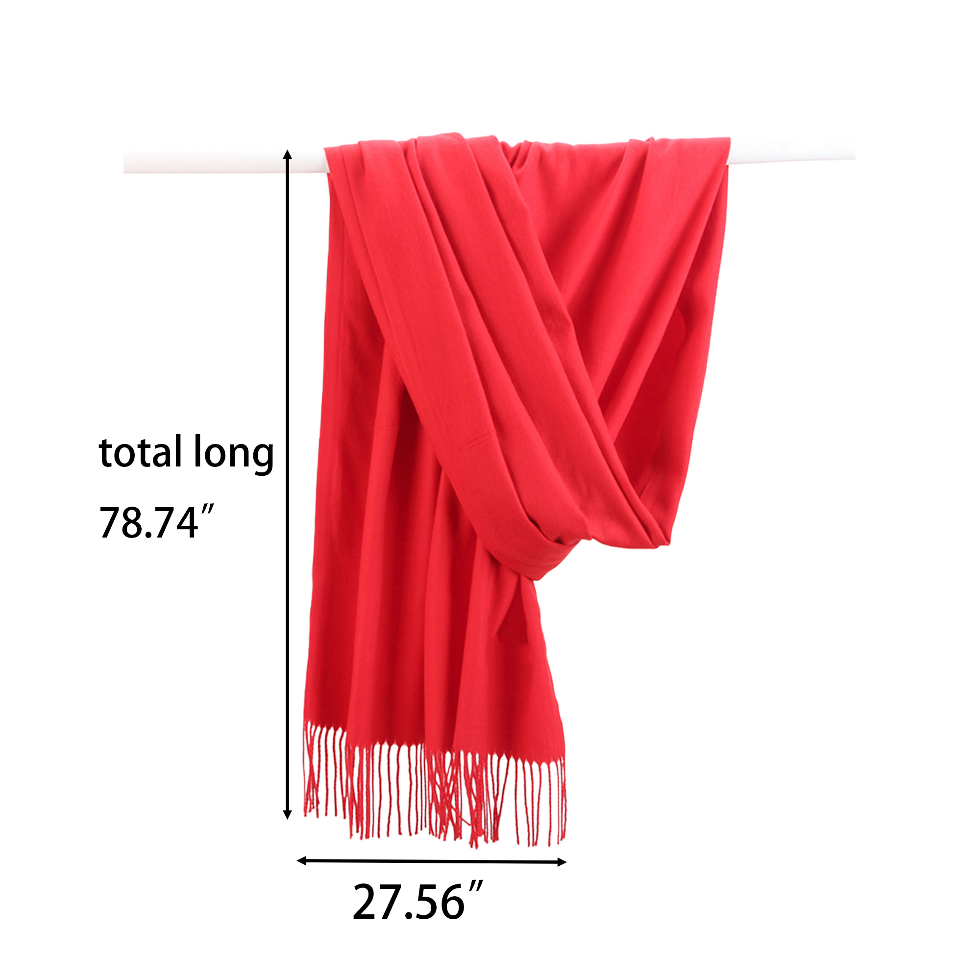 Custom Logo Multi-Color Fringed Scarf 7