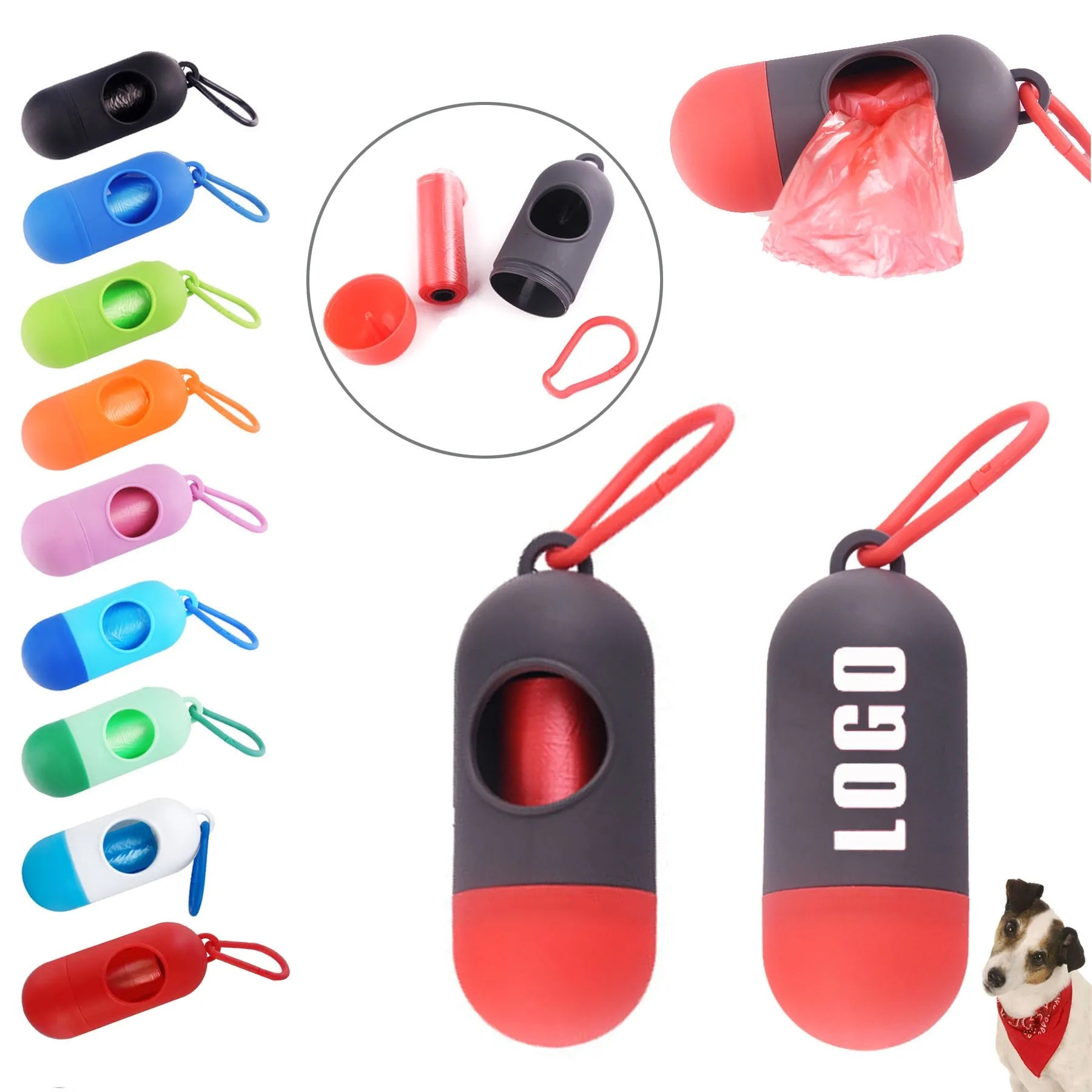 Pet Waste Bag Dispenser With Carabiner 2