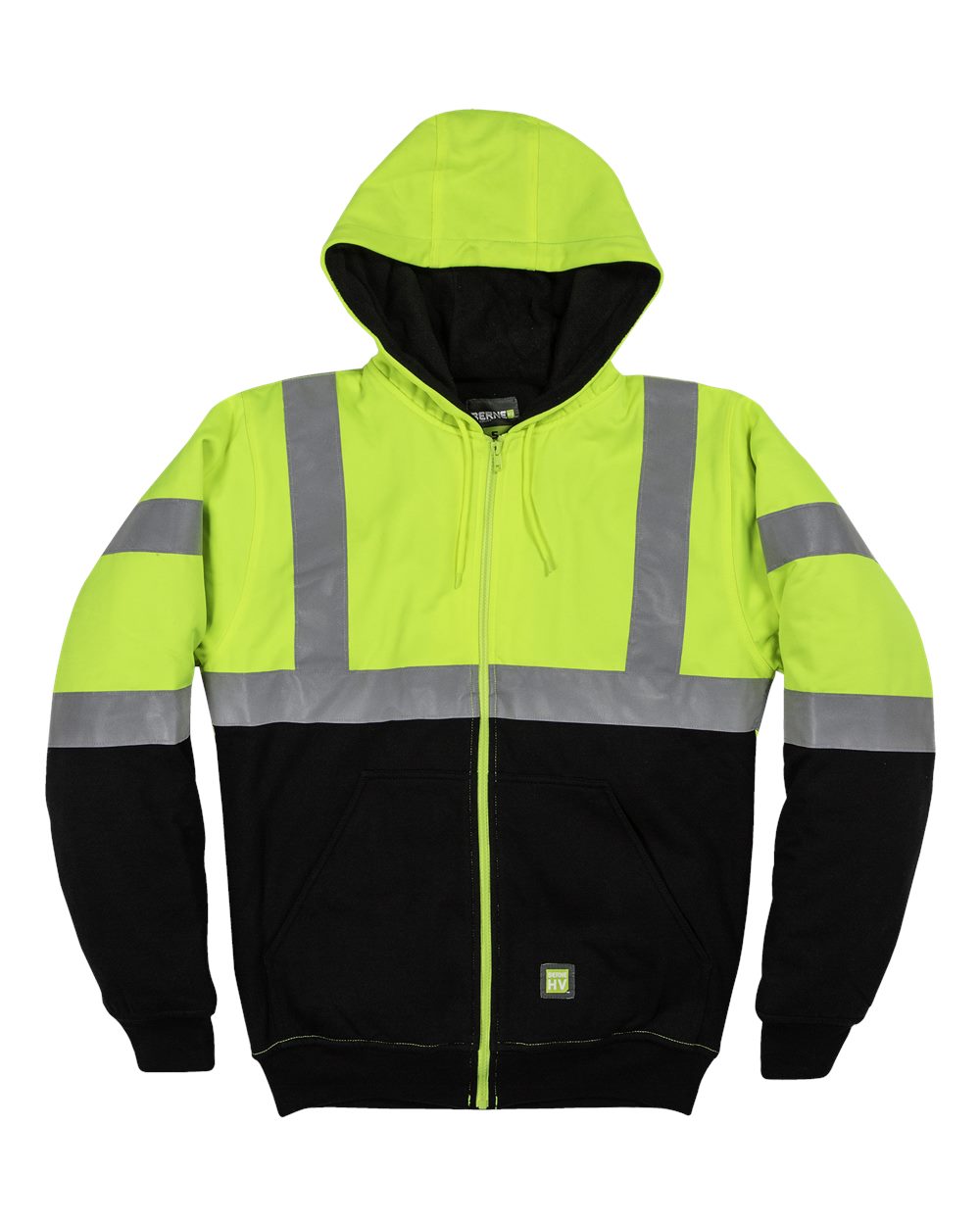 Men's Hi-Vis Class 3 Color Block Full-Zip Hooded Sweatshirt - HVF023 6