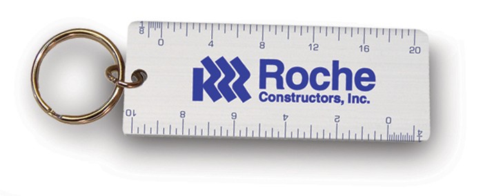 Aluminum Ruler Key Tag - Inches and Centimeters Combination 1