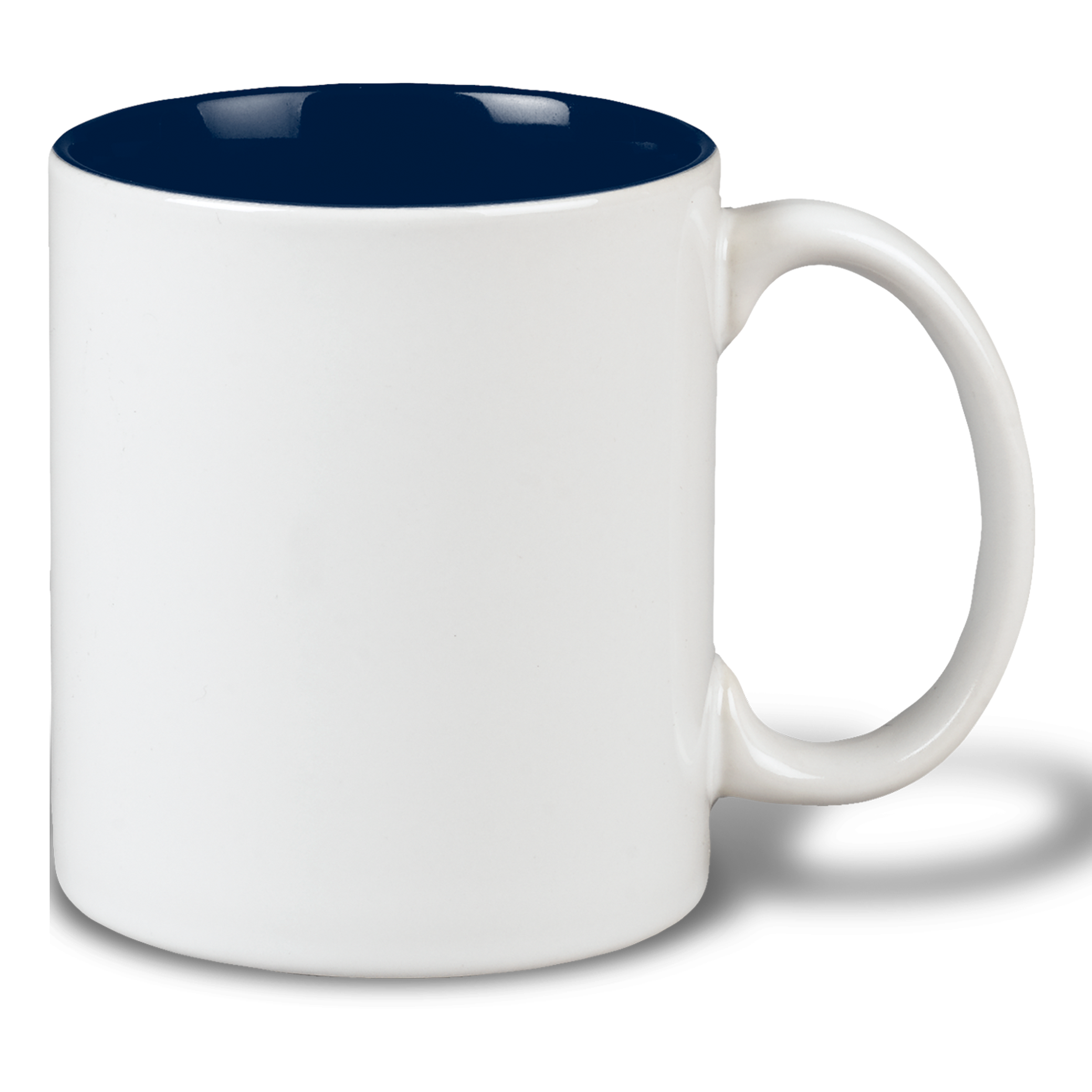 11 Oz. White/Cobalt Blue Two Tone Ceramic Mug 4