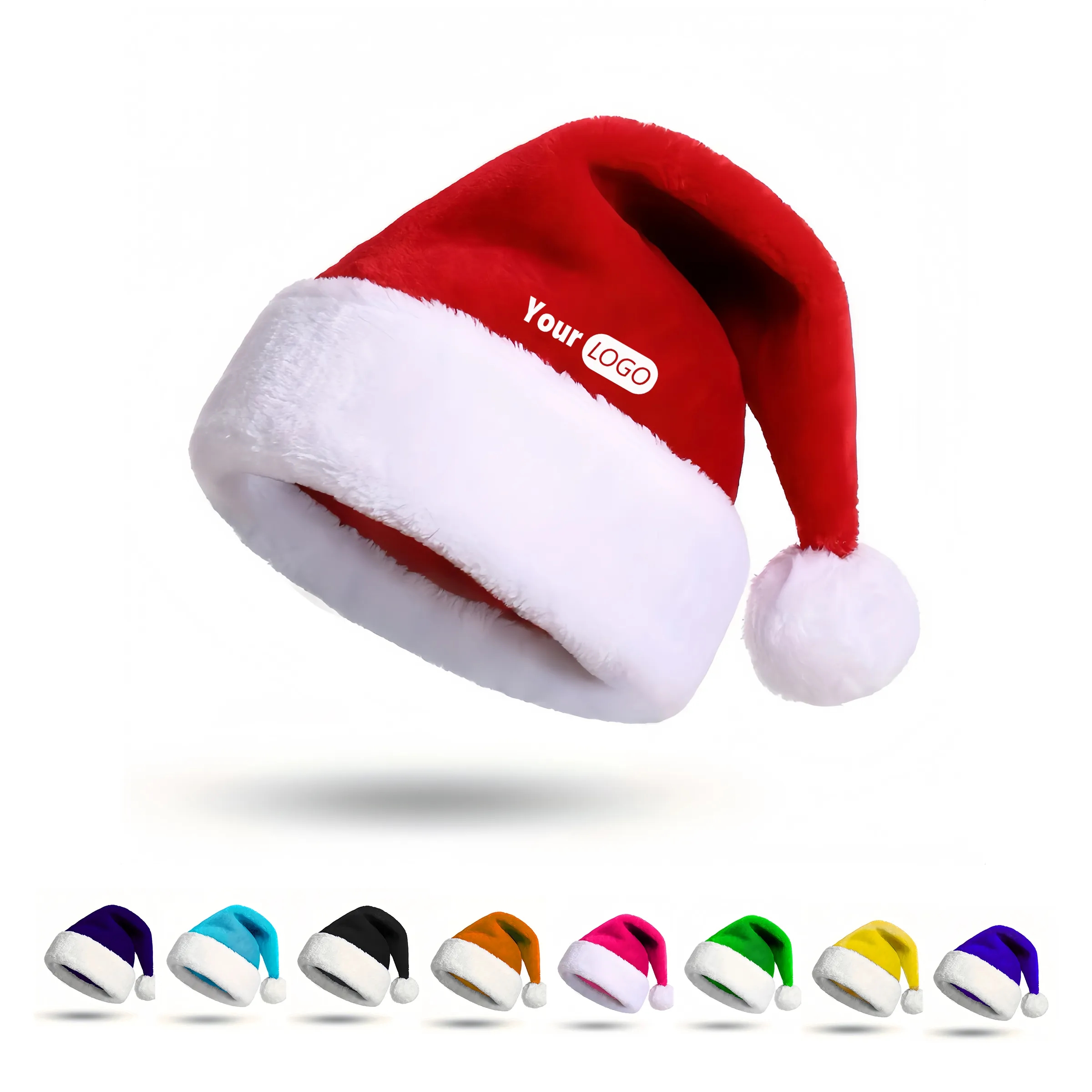 Polyester Thick Flanged Plush Christmas Hat 8