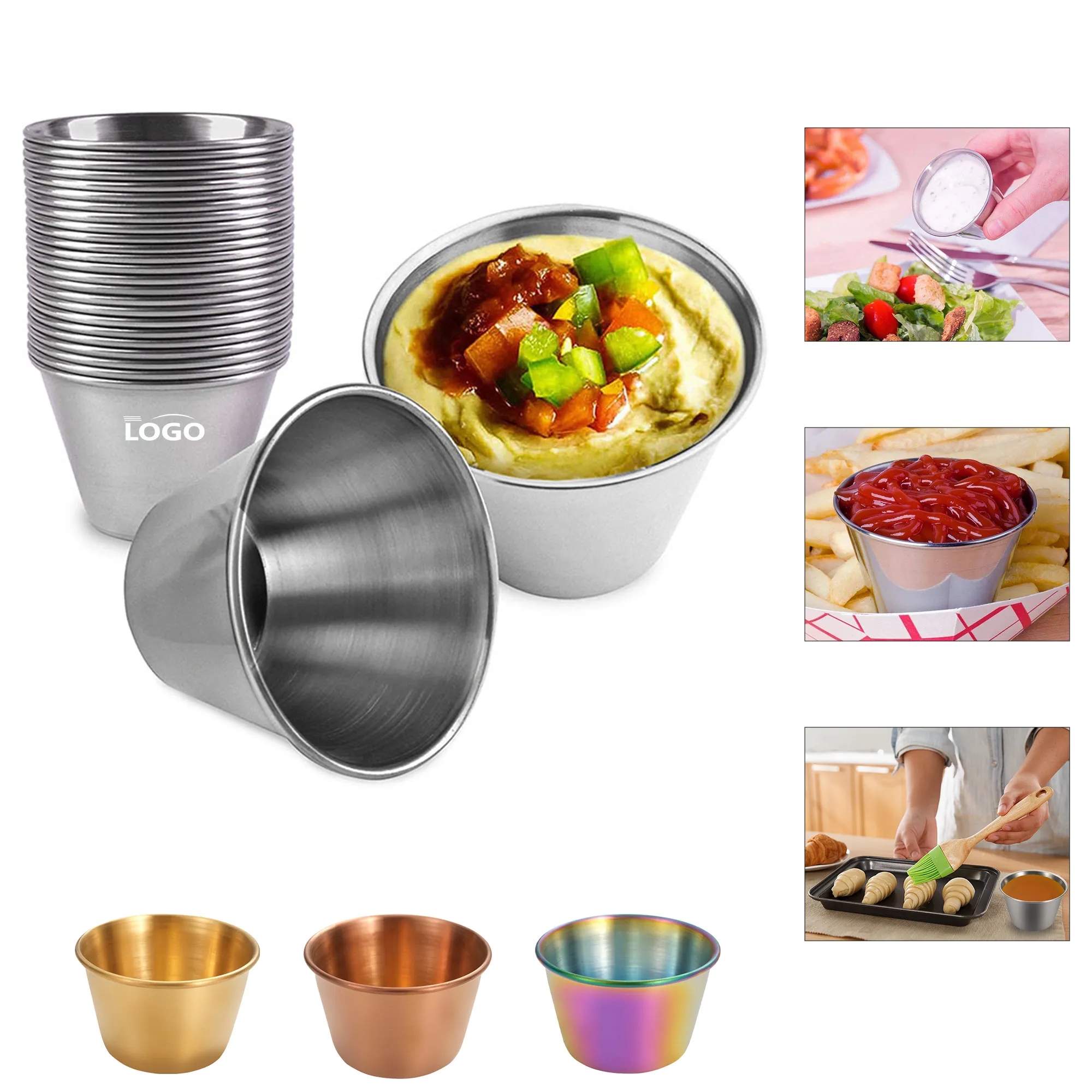 304 Stainless Steel Sauce Cup Condiment Container