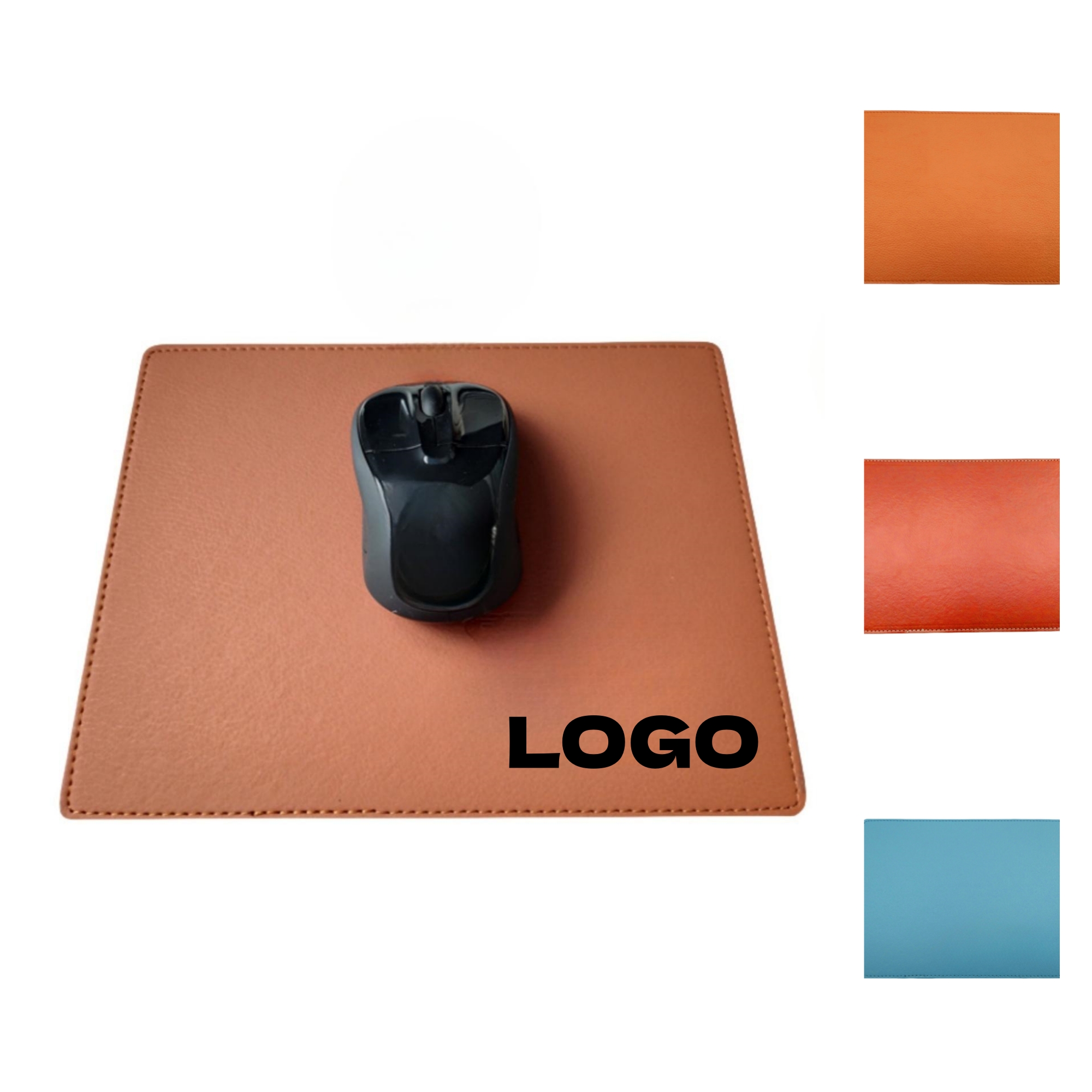 PU Leather Stitched Edge Computer Mouse Desk Mat 3