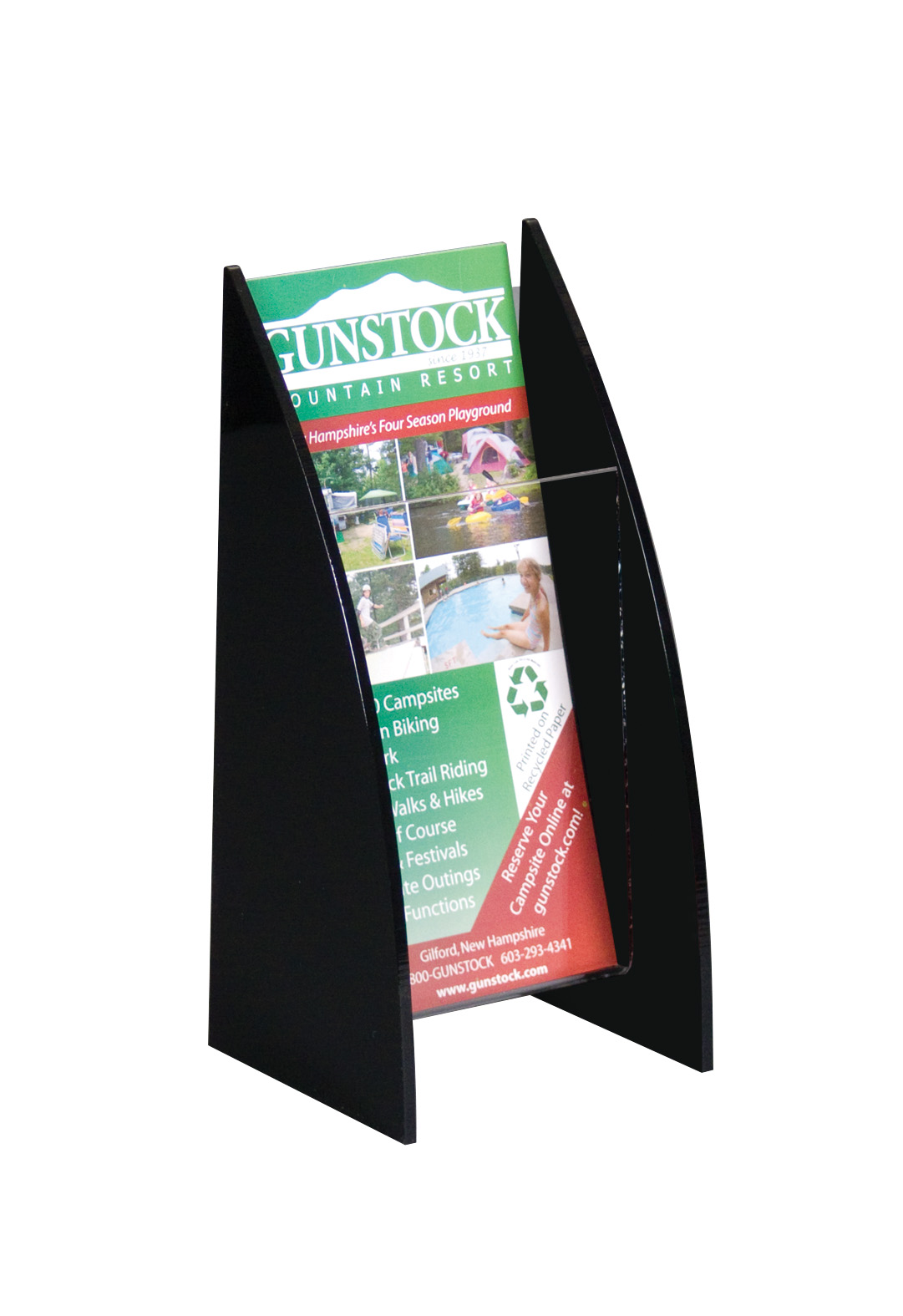 Countertop Brochure Holder with Arc Sides 1-Tier 1-Pocket 4w