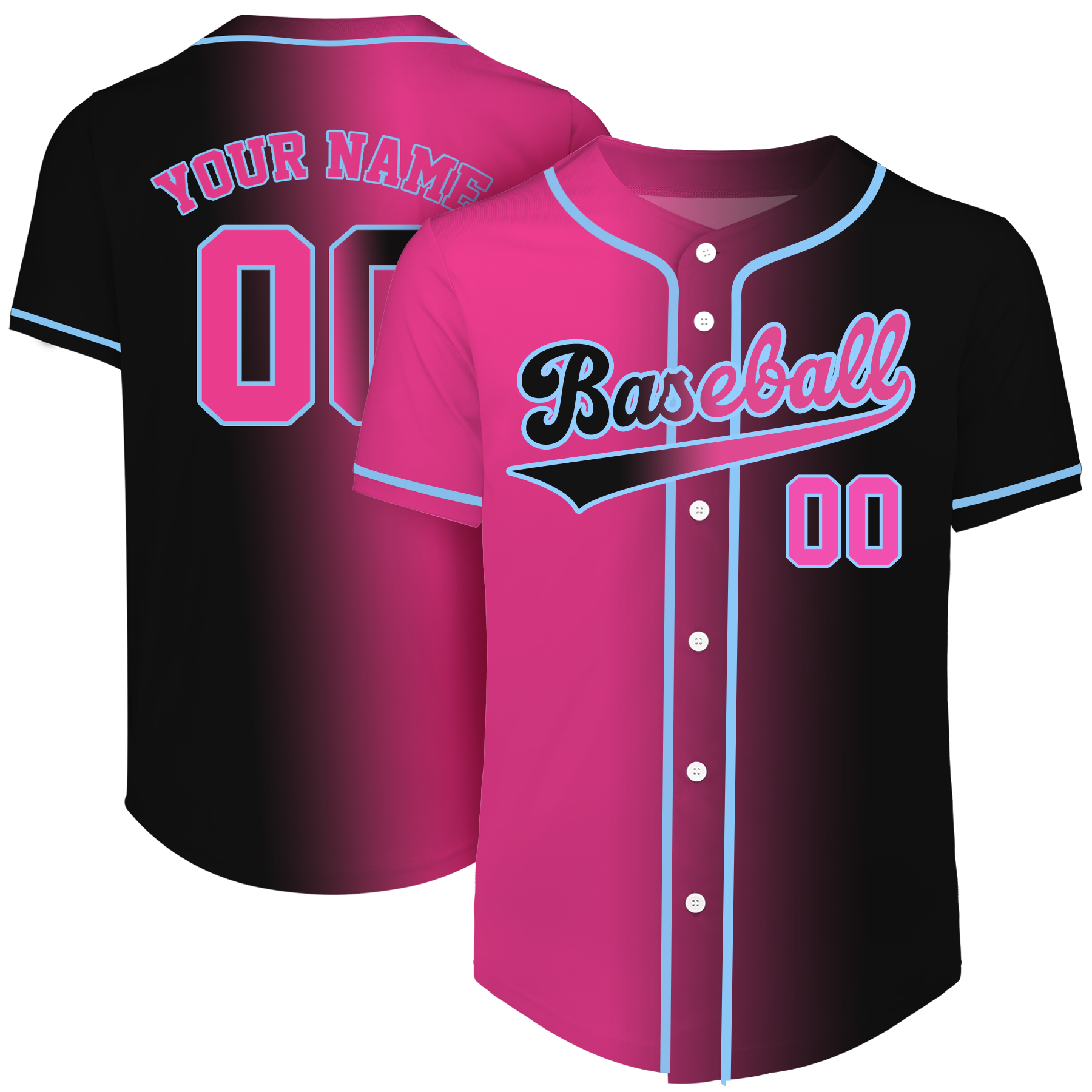 Custom Full-Button Baseball Jersey (Full Color Dye Sublimated) 33