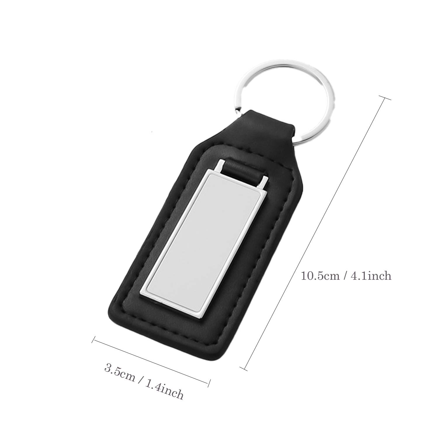 PU Leather Key Chain with Metal Plate 6