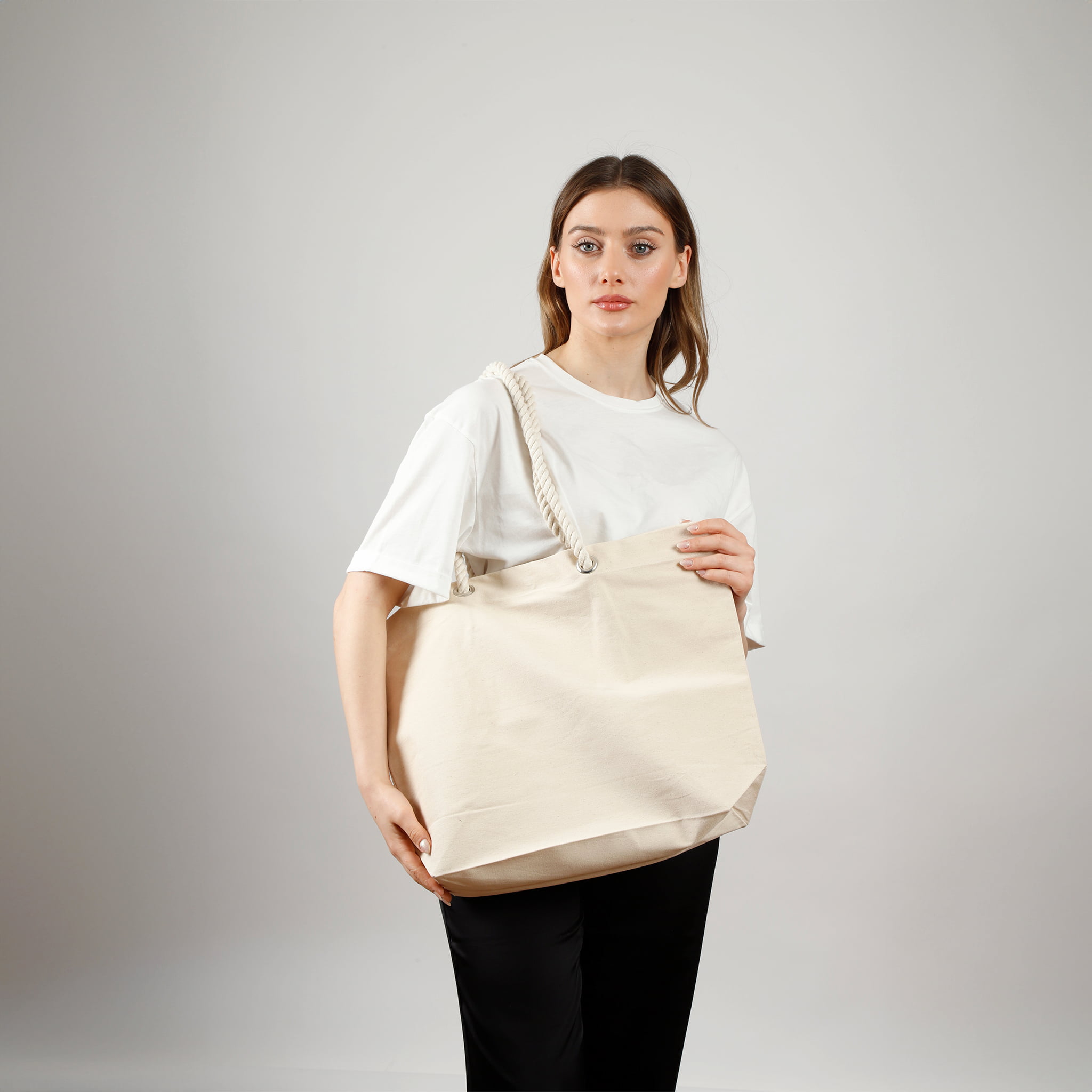 Rope Handle Beach Tote Bag 10