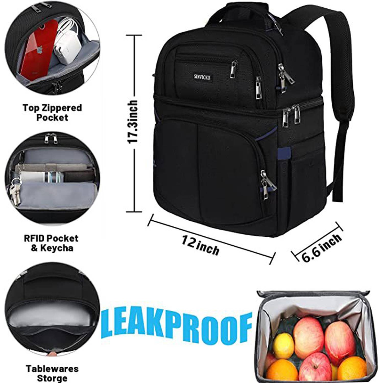 35L Leakproof Insulated Cooler Backpack for Camping 5