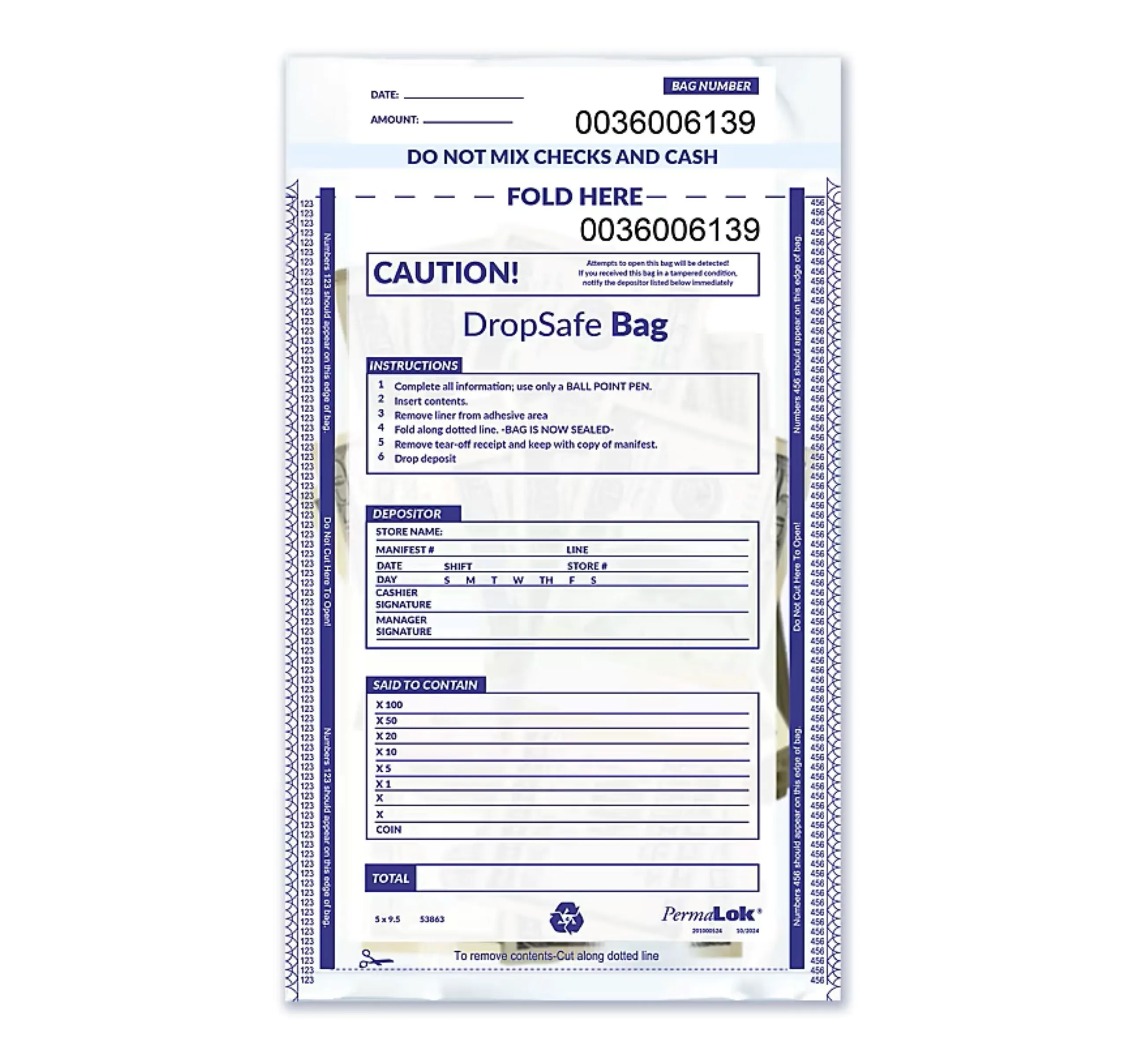 Deposit Bags, Drop Safe Style, Clear 1