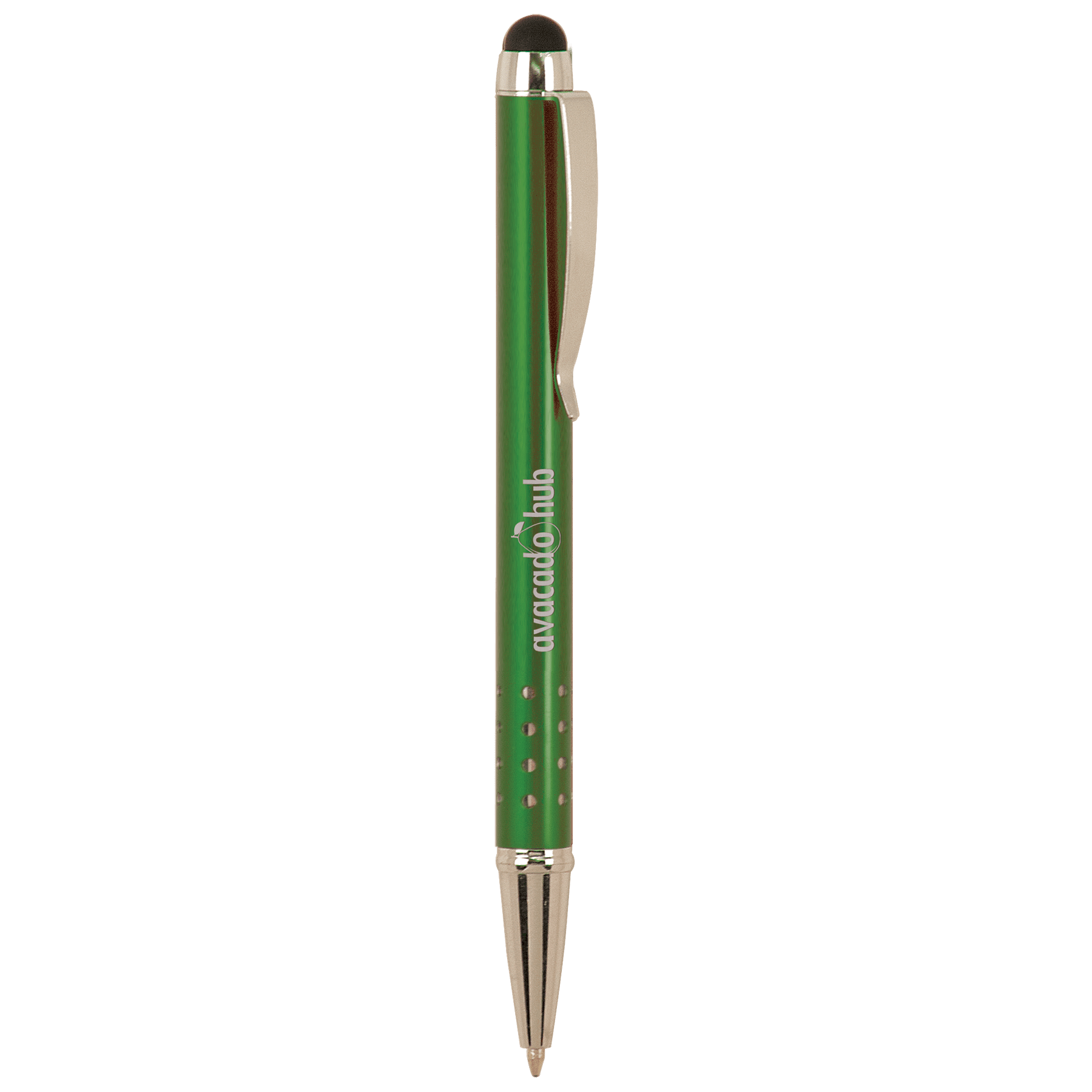 Green with Silver Trim Pen with Stylus 2