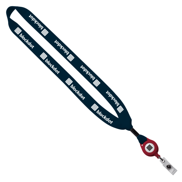 3/4" Cotton Lanyard with Metal Crimp & Retractable Badge Reel 185