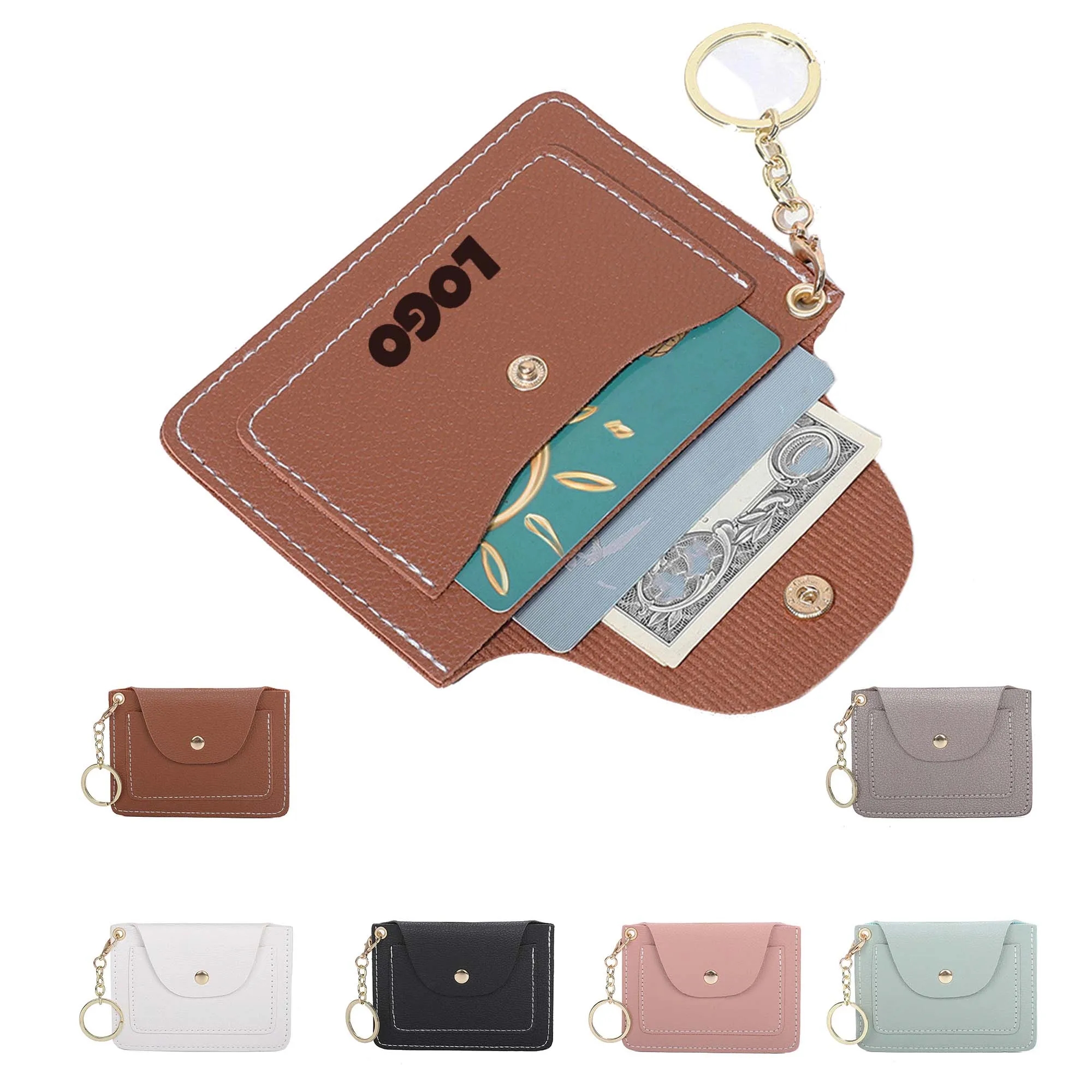 Multi Pockets Credit Card Holder Wallet w/Key Ring 3