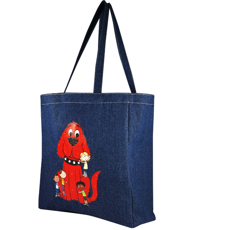Full Side Gusset Denim Tote, with Denim Handles & Sub Liner, custom tote bag with logo imprint 4