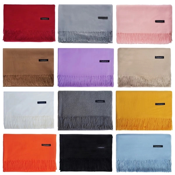 Winter Imitation Cashmere Scarf With Tassels 13